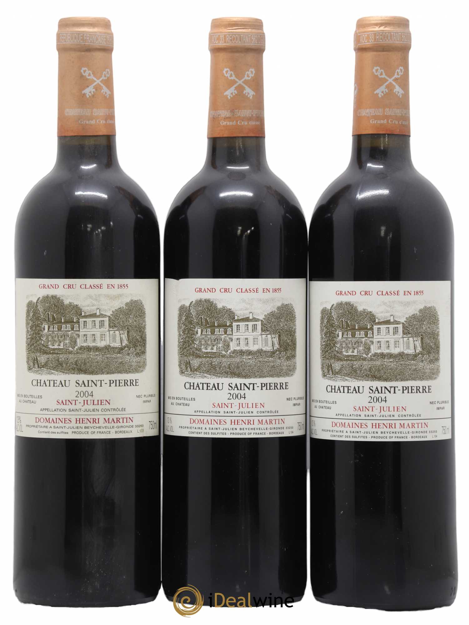 Château Saint-Pierre 4ème Grand Cru Classé 2004 - Lot de 3 bouteilles - 0