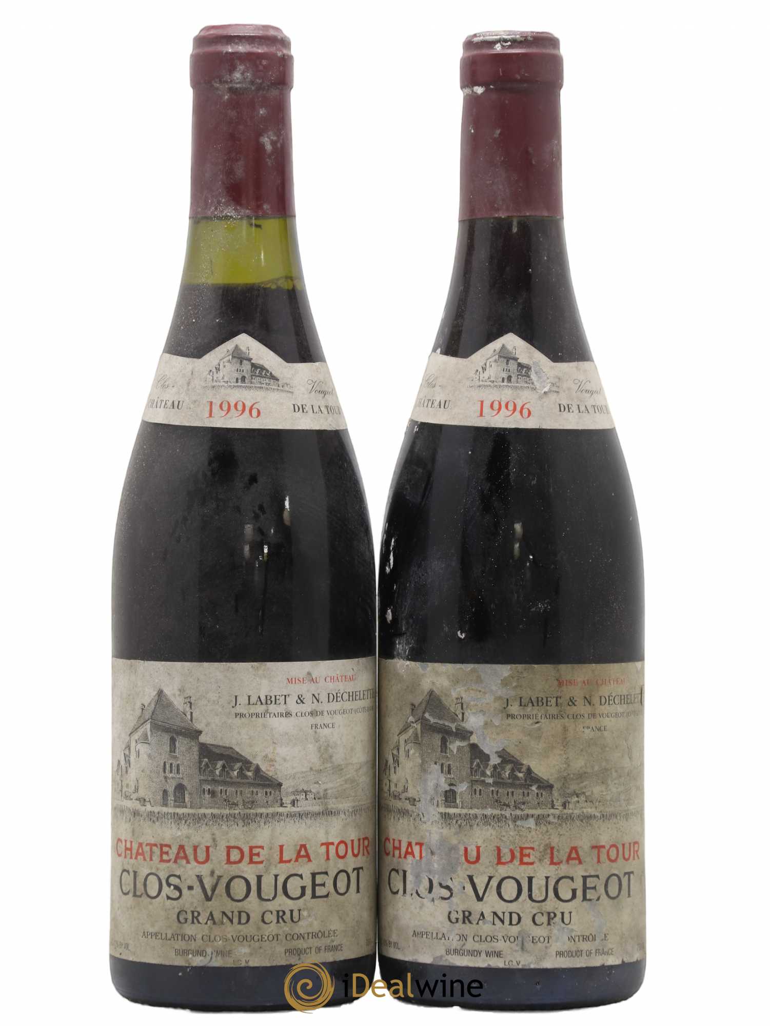 Clos de Vougeot Grand Cru Labet et Dechette Château La Tour 1996 - Posten von 2 Flaschen - 0