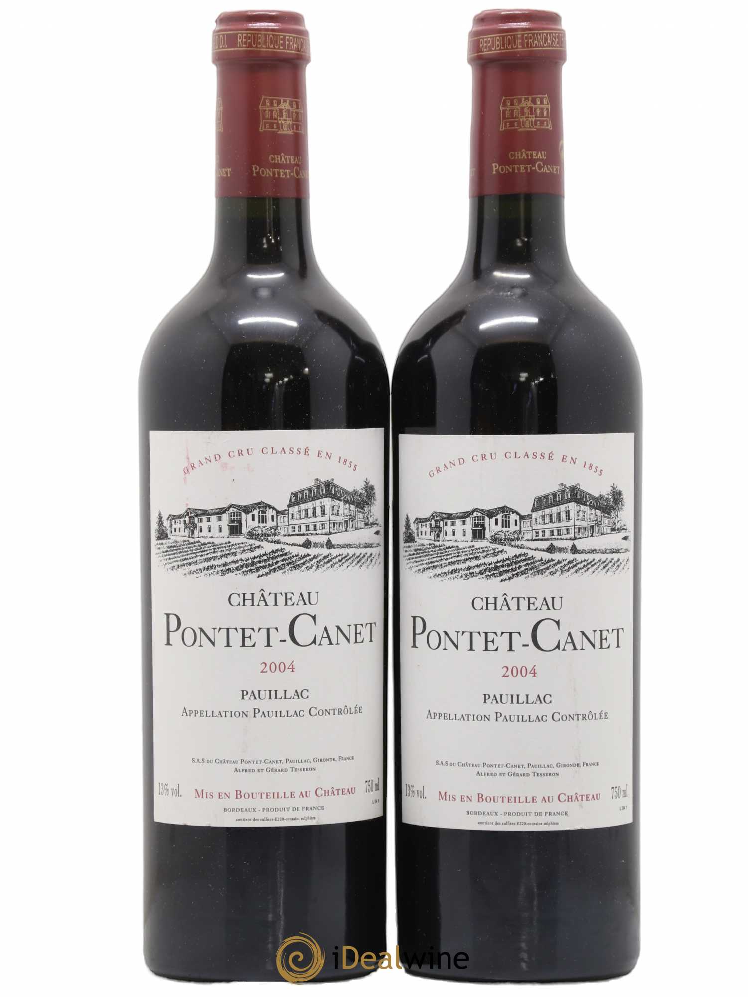 Château Pontet Canet 5ème Grand Cru Classé 2004 - Lot de 2 bouteilles - 0