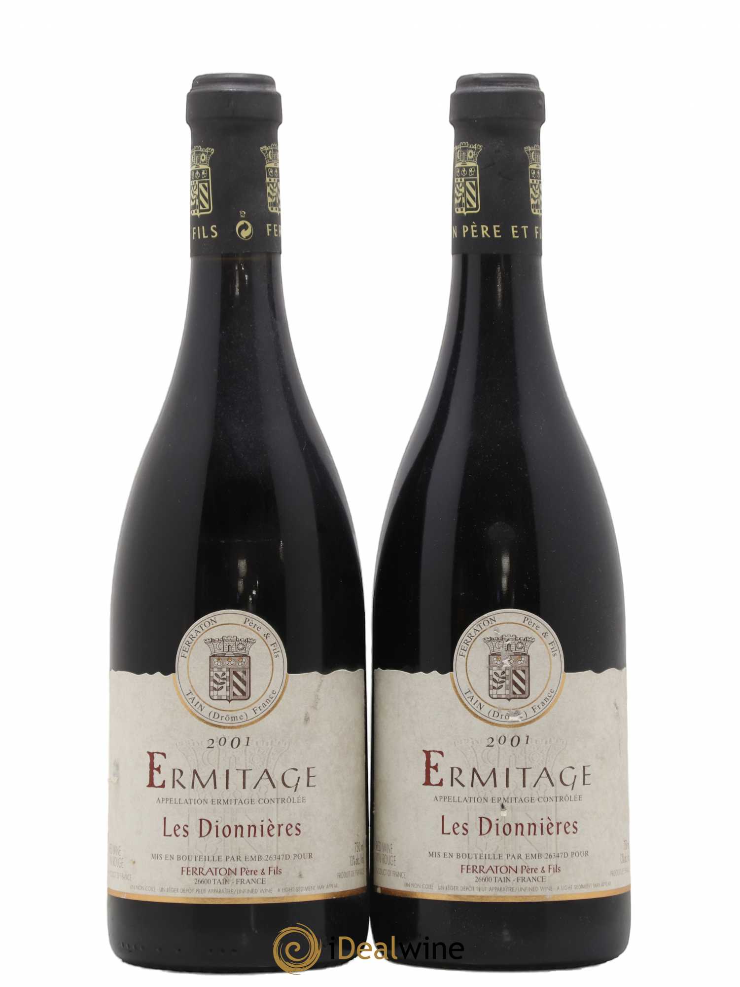 Hermitage Les Dionnières Ferraton 2001 - Posten von 2 Flaschen - 0