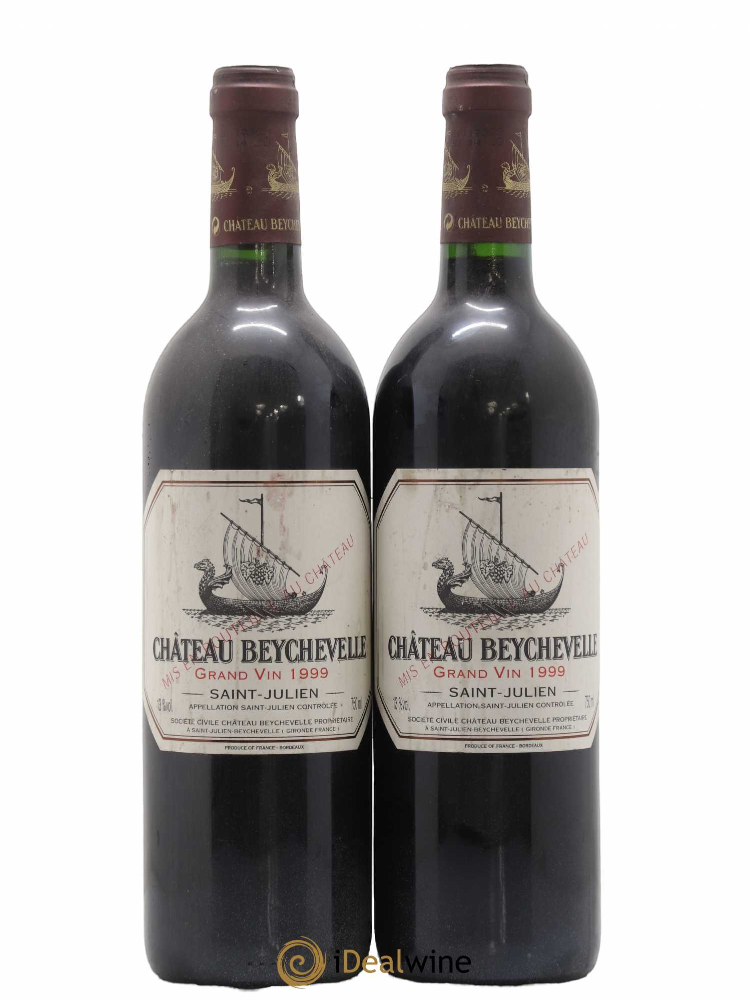 Château Beychevelle 4ème Grand Cru Classé 1999 - Lot de 2 bouteilles - 0