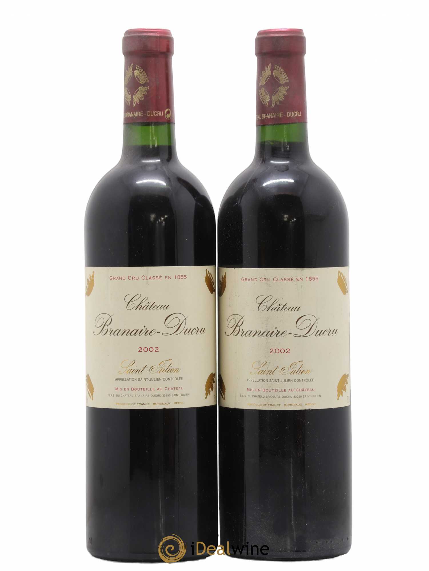 Château Branaire Ducru 4ème Grand Cru Classé 2002 - Lot de 2 bouteilles - 0