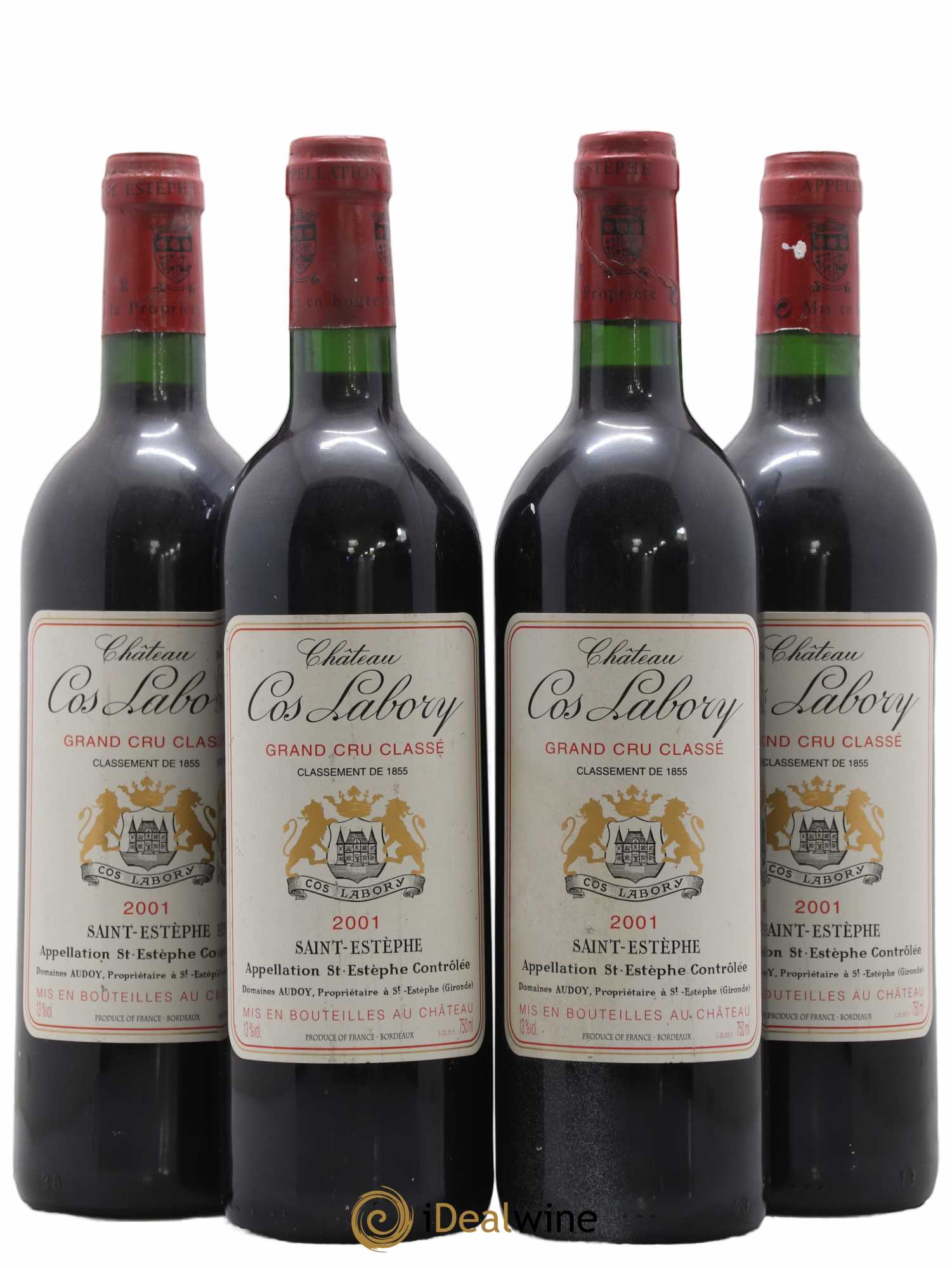 Château Cos Labory 5ème Grand Cru Classé 2001 - Lot de 4 bouteilles - 0