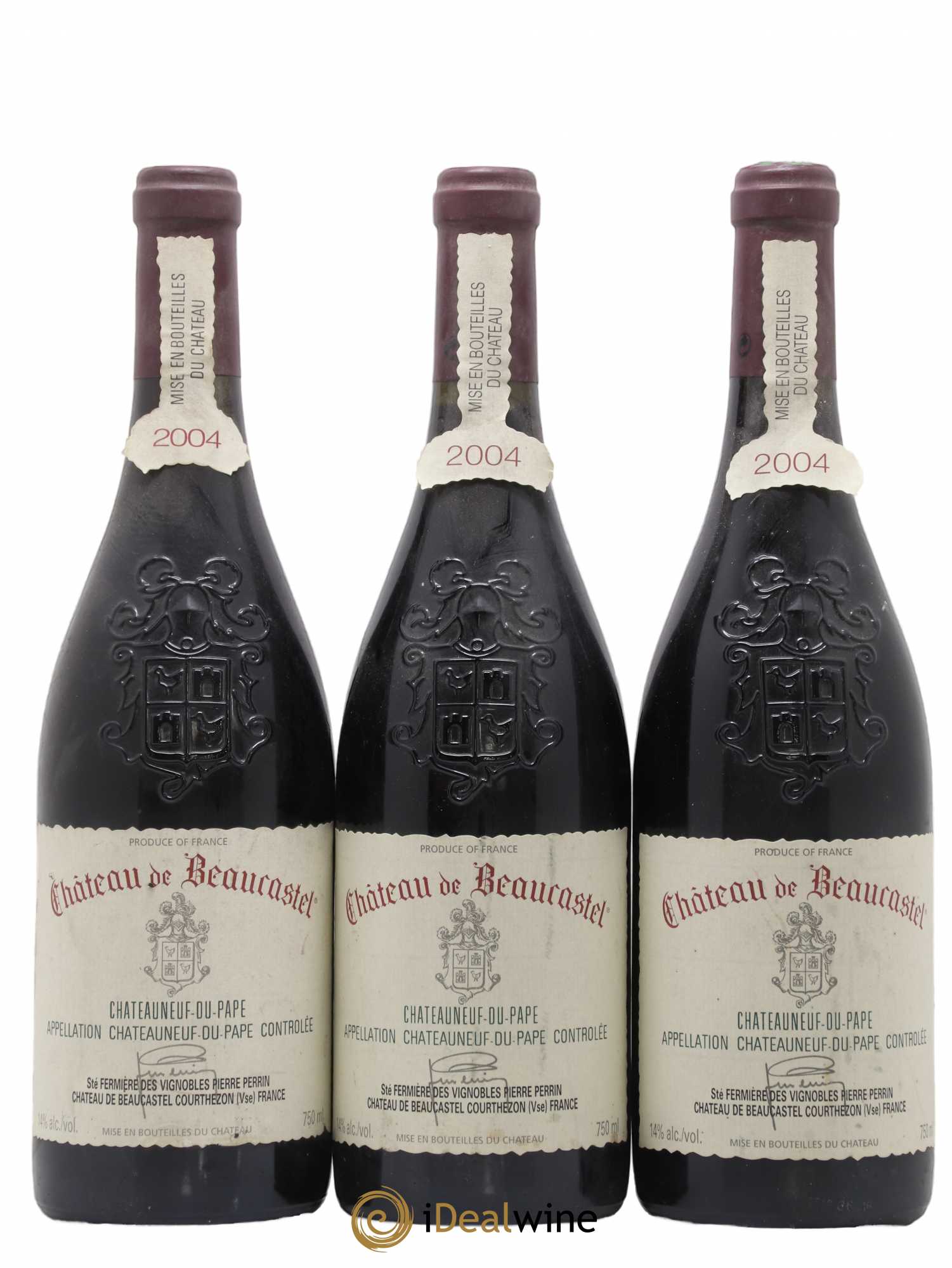 Châteauneuf-du-Pape Château de Beaucastel Famille Perrin 2004 - Lot de 3 bouteilles - 0