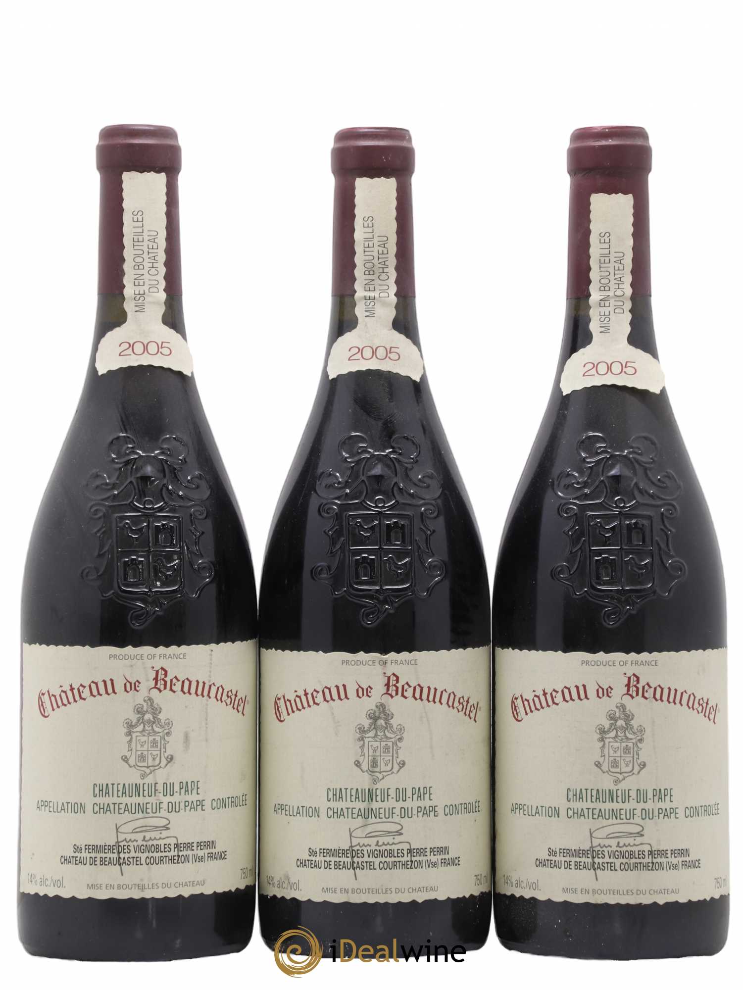 Châteauneuf-du-Pape Château de Beaucastel Famille Perrin 2005 - Lot de 3 bouteilles - 0