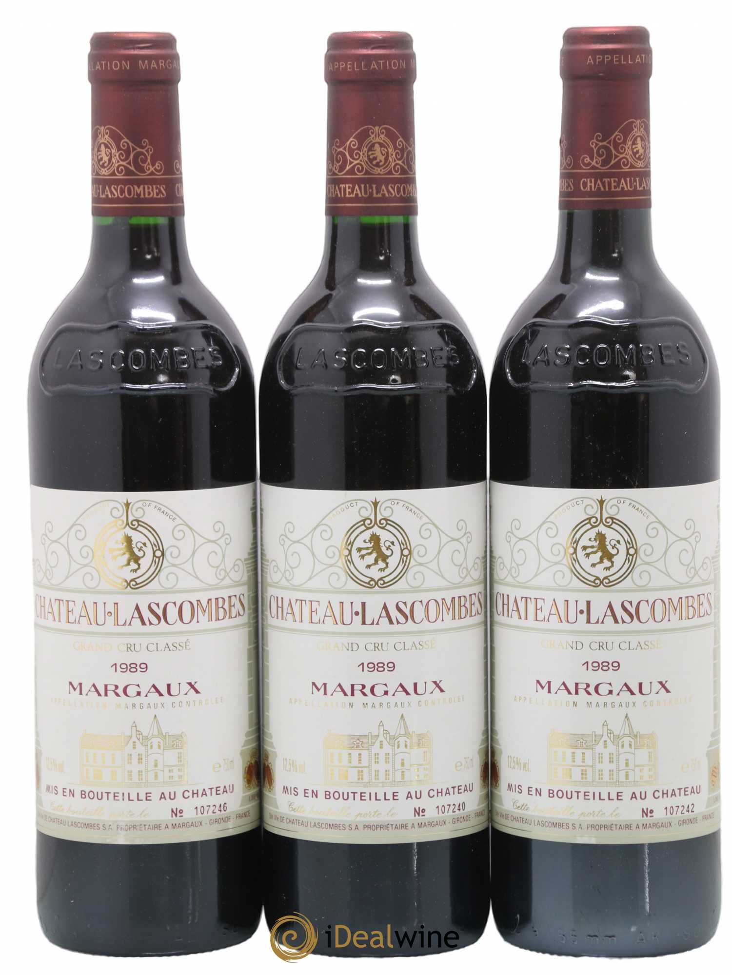 Château Lascombes 2ème Grand Cru Classé 1989 - Lot de 3 bouteilles - 0