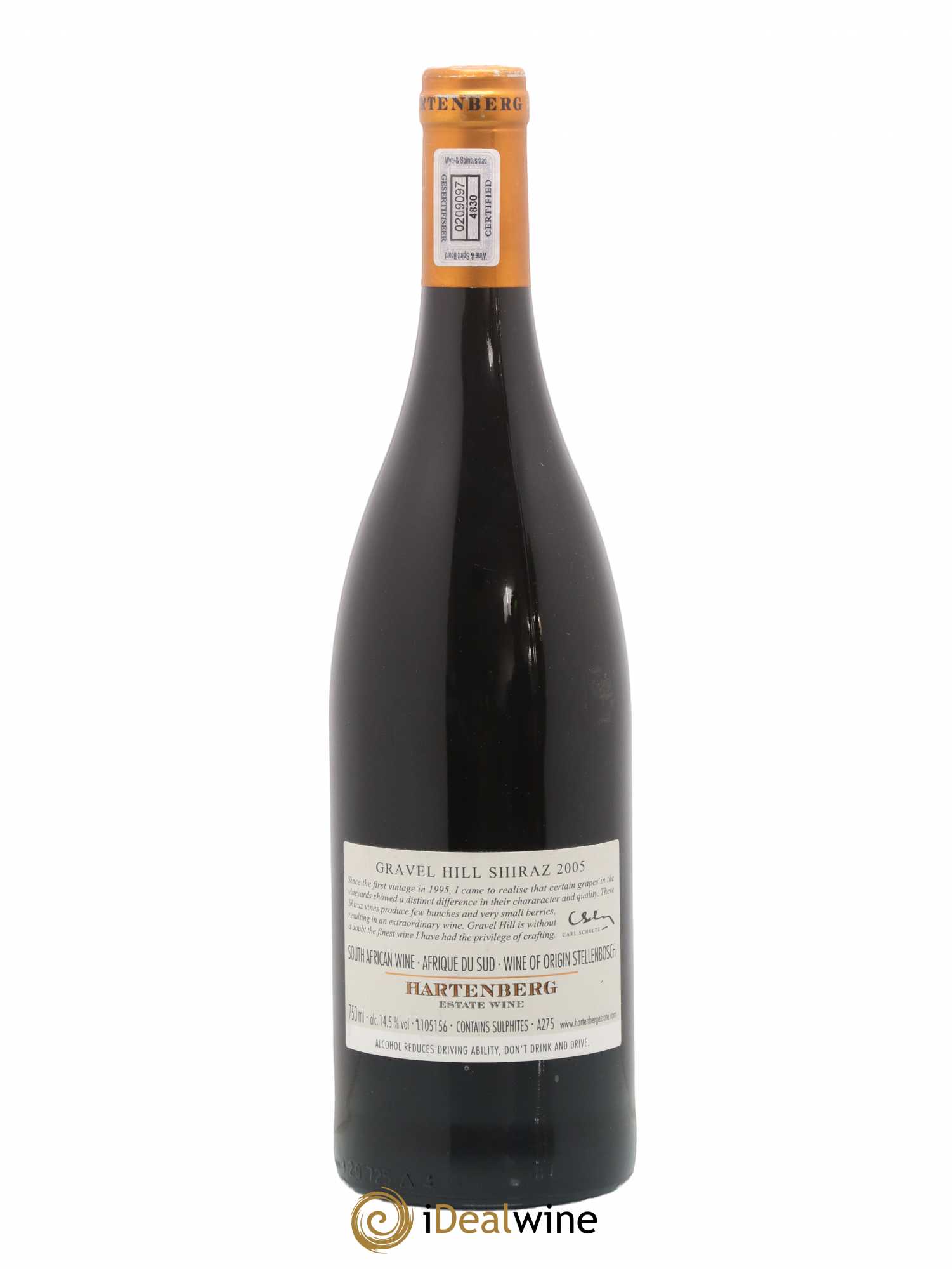 Afrique du Sud Hartenberg Gravel Hill 2005 - Lot de 1 bouteille - 1