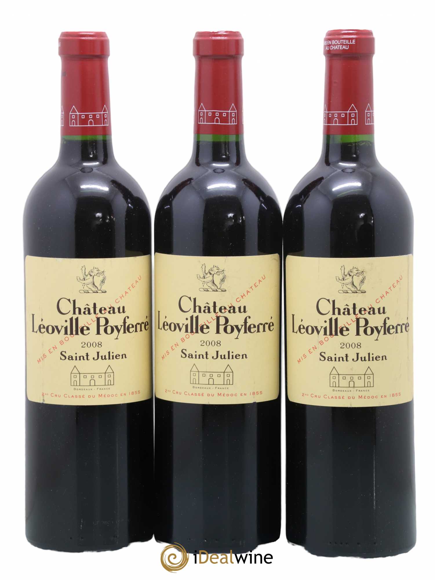Château Léoville Poyferré 2ème Grand Cru Classé 2008 - Lot de 3 bouteilles - 0