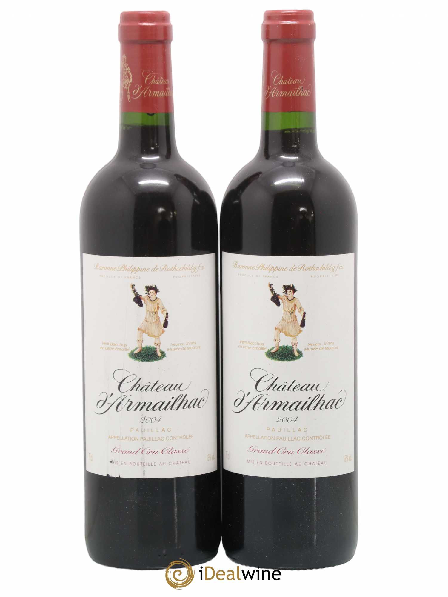 Château d' Armailhac - Mouton Baron(ne) Philippe 5ème Grand Cru Classé 2004 - Lot de 2 bouteilles - 0