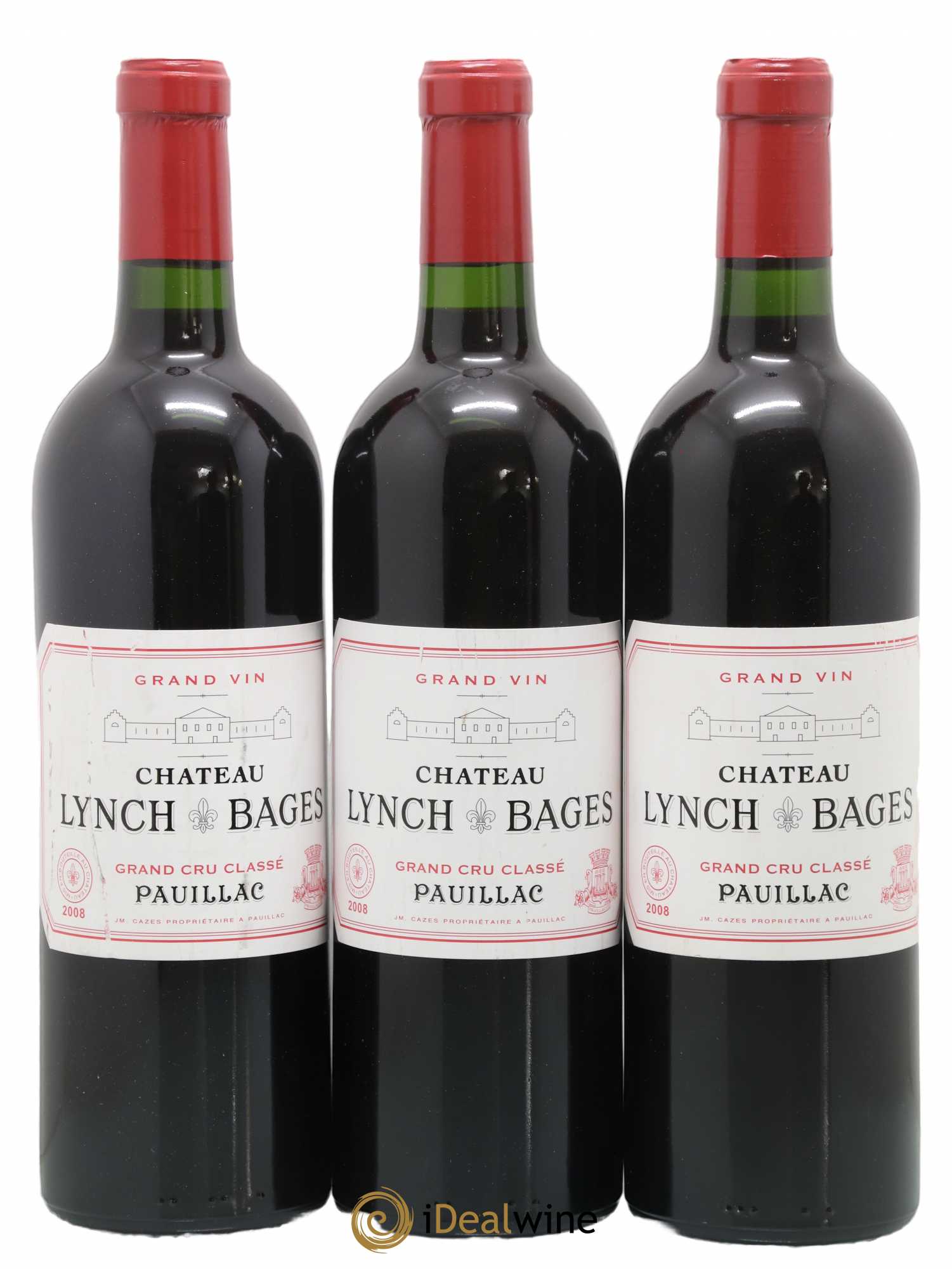 Château Lynch Bages 5ème Grand Cru Classé 2008 - Lot de 3 bouteilles - 0