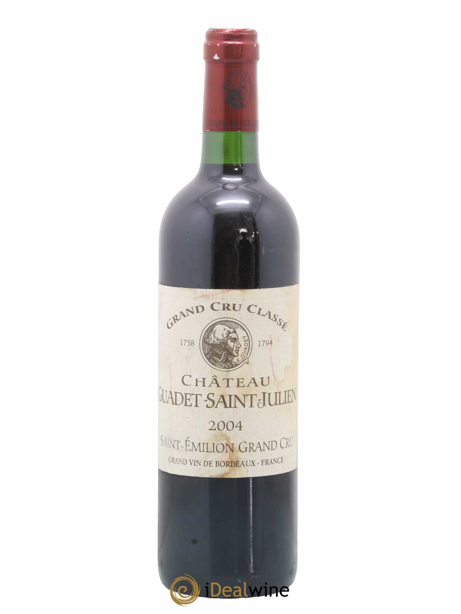 Château Guadet Grand Cru Classé 2004 - Lot de 1 bouteille - 0