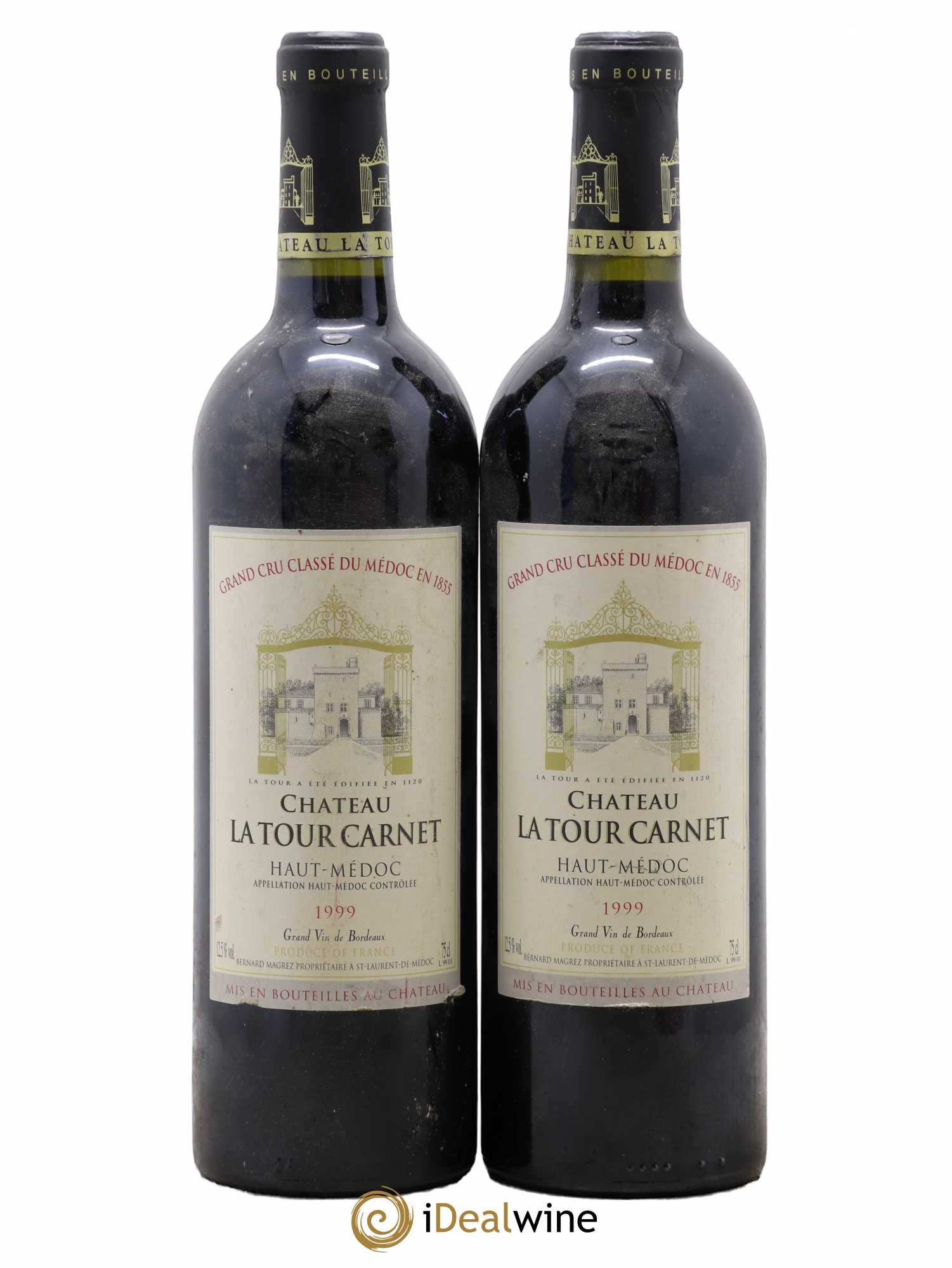 Château la Tour Carnet 4ème Grand Cru Classé 1999 - Lot de 2 bouteilles - 0