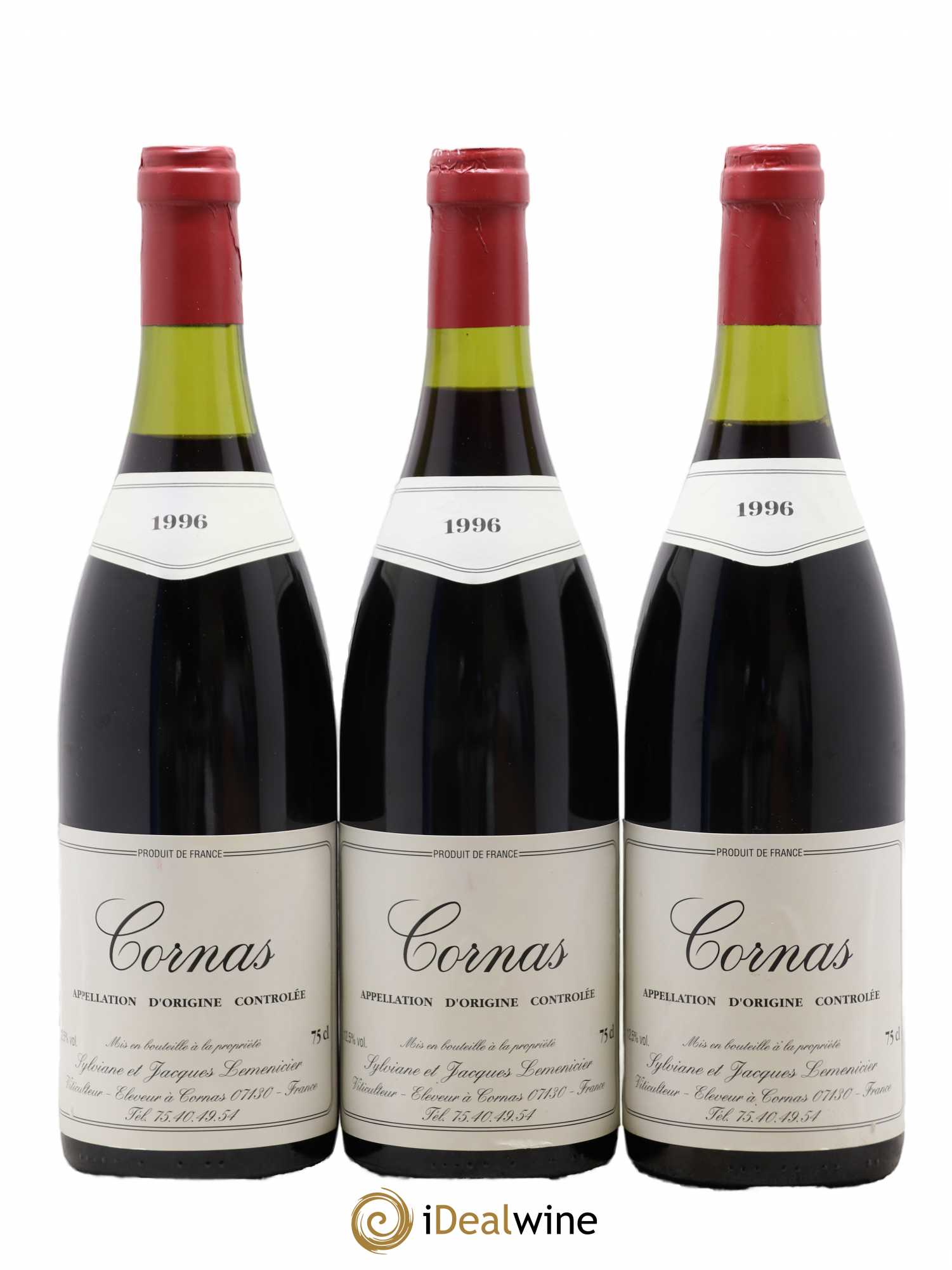 Cornas Domaine Lemenicier 1996 - Posten von 3 Flaschen - 0