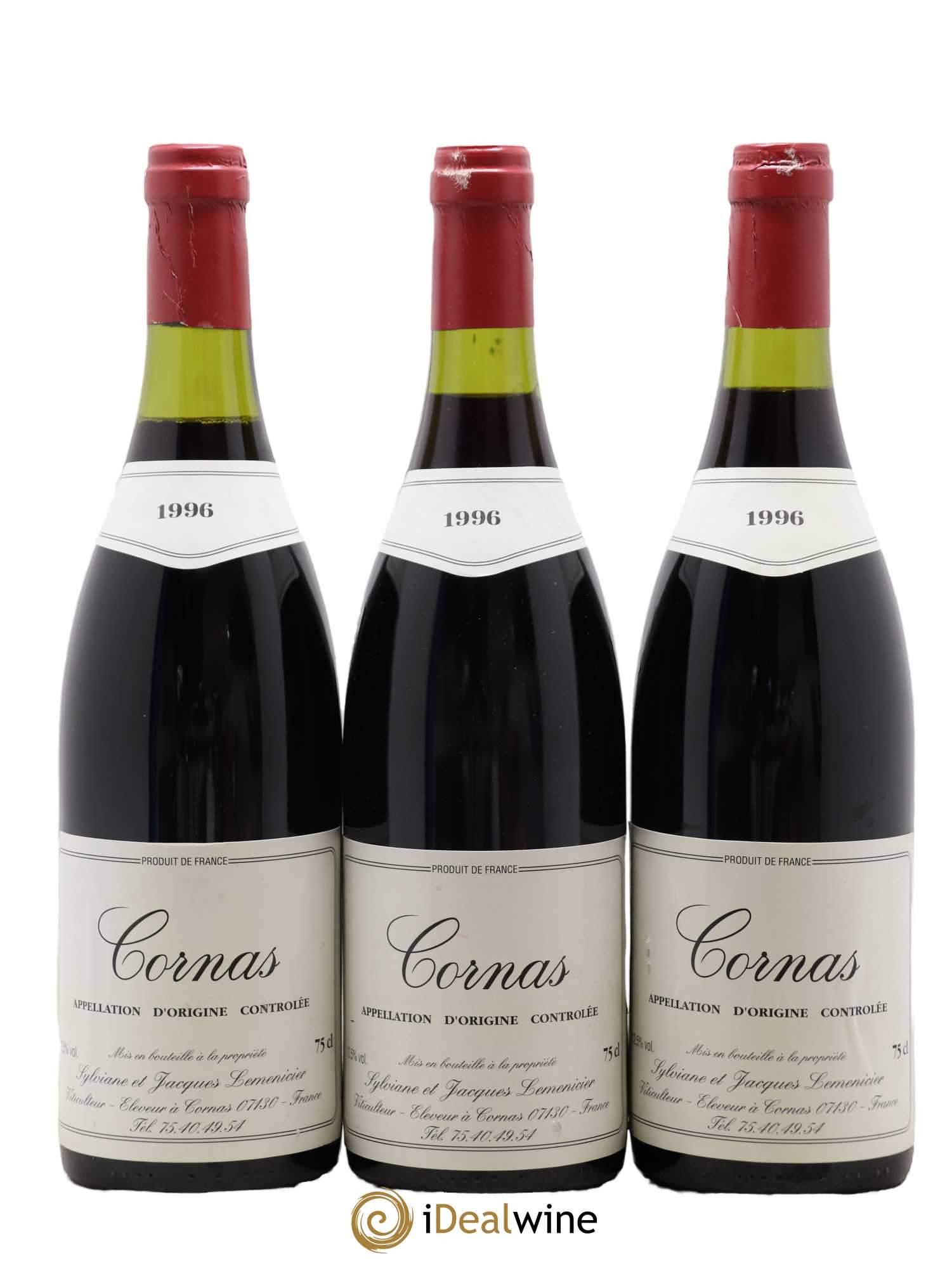 Cornas Domaine Lemenicier 1996 - Posten von 3 Flaschen - 0