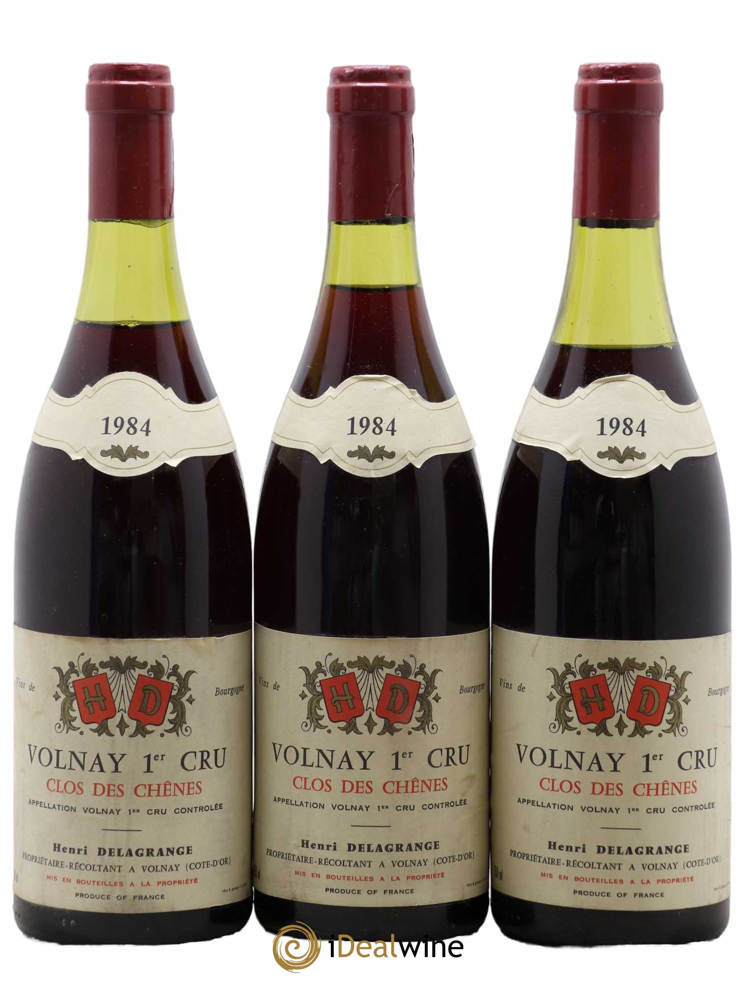 Volnay 1er Cru Clos Des Chênes Henri Delagrange 1984 - Lot de 3 bouteilles - 0