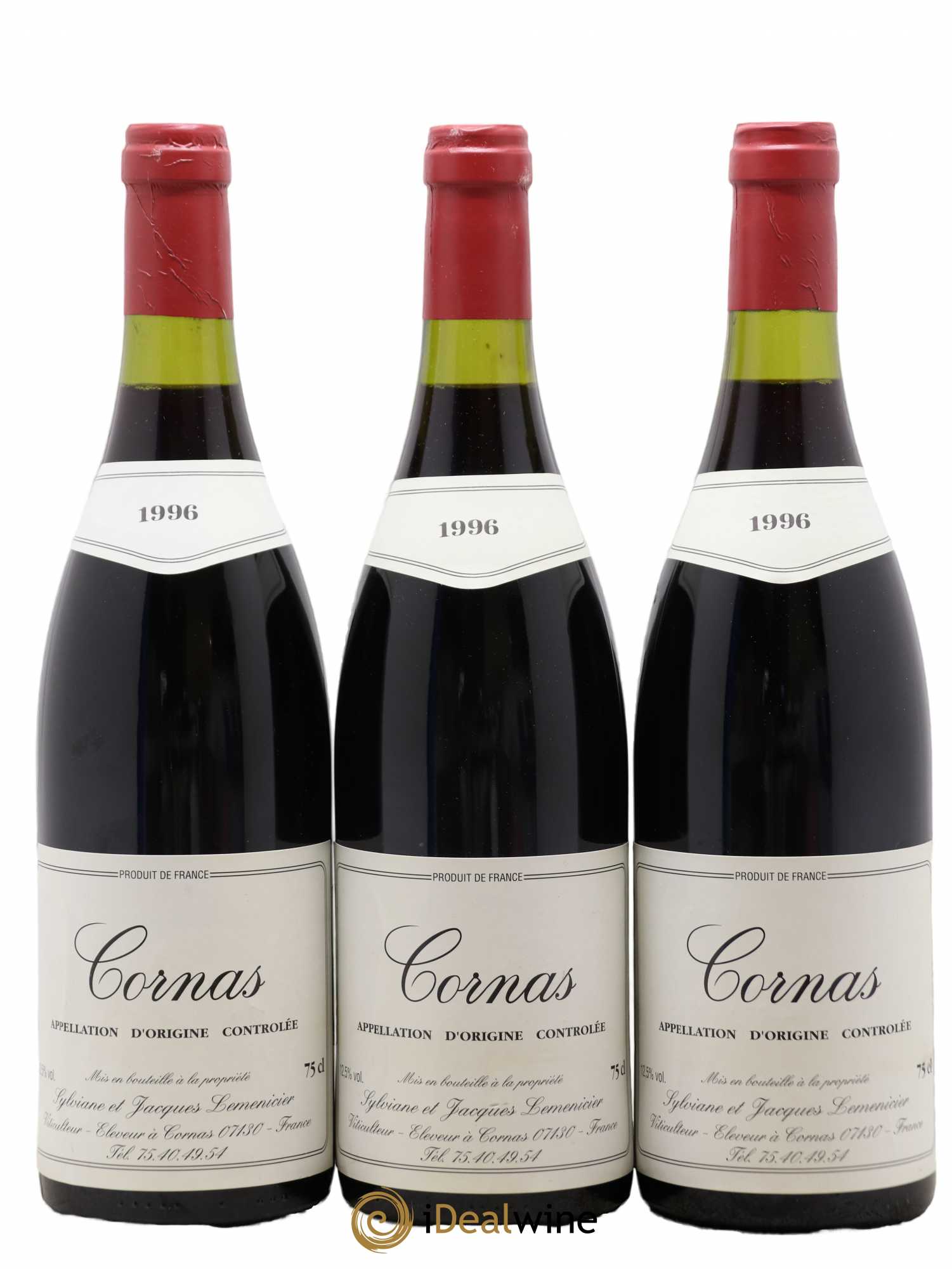 Cornas Domaine Lemenicier 1996 - Posten von 3 Flaschen - 0