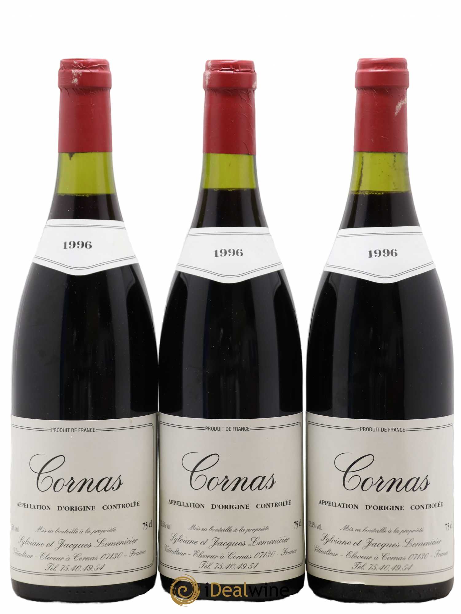 Cornas Domaine Lemenicier 1996 - Posten von 3 Flaschen - 0