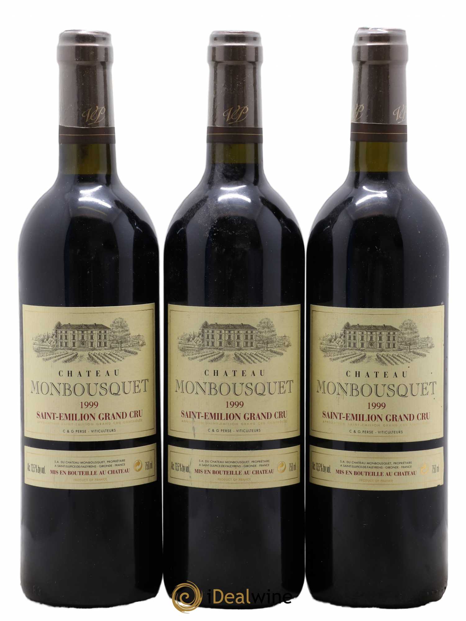 Château Monbousquet Grand Cru Classé 1999 - Lot de 3 bouteilles - 0