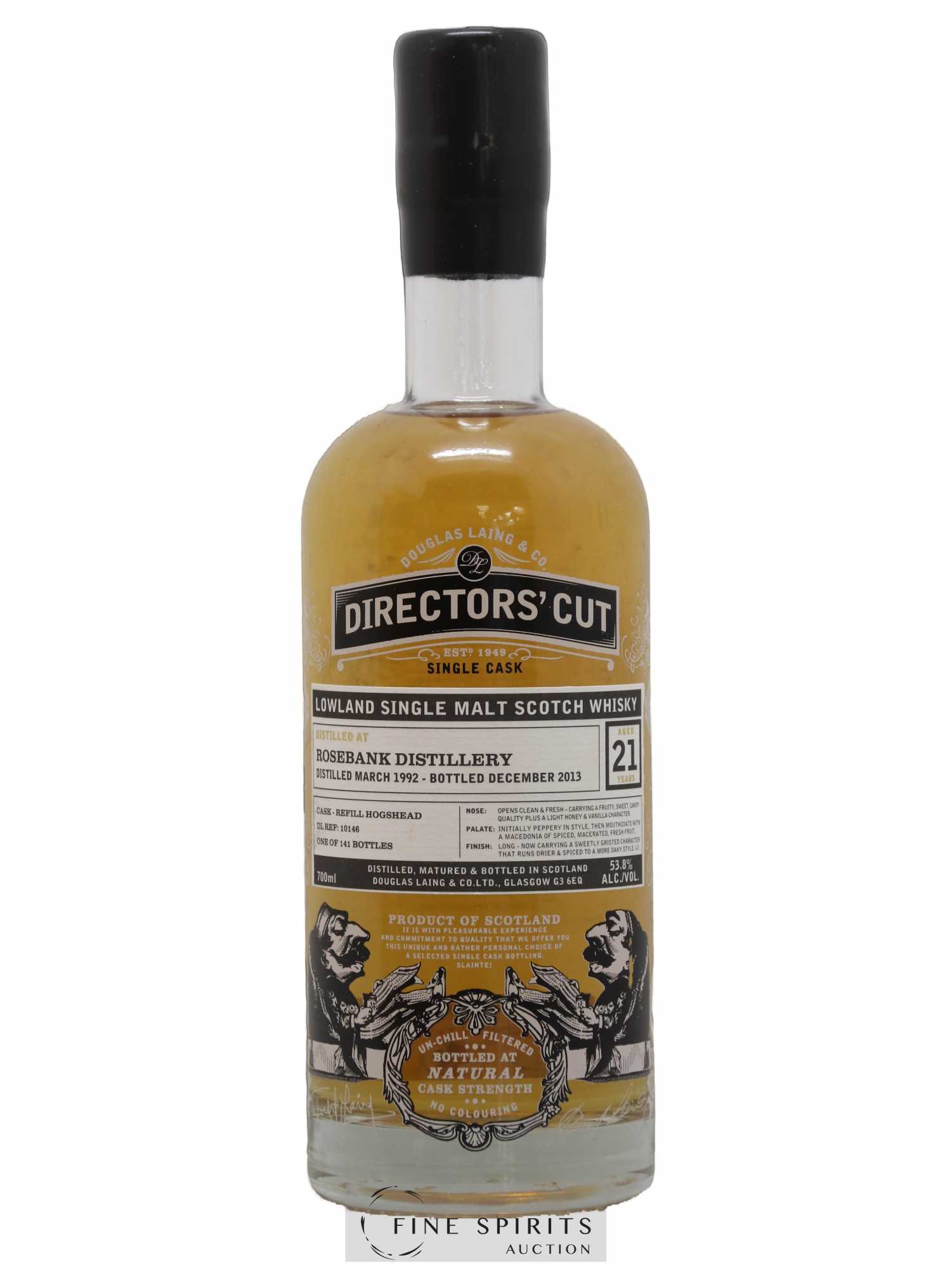 Rosebank 21 years 1992 Douglas Laing Director's Cut Refill Hogshead - DL Ref 10146 - One of 141 - bottled 2013 - Lot de 1 bouteille - 1