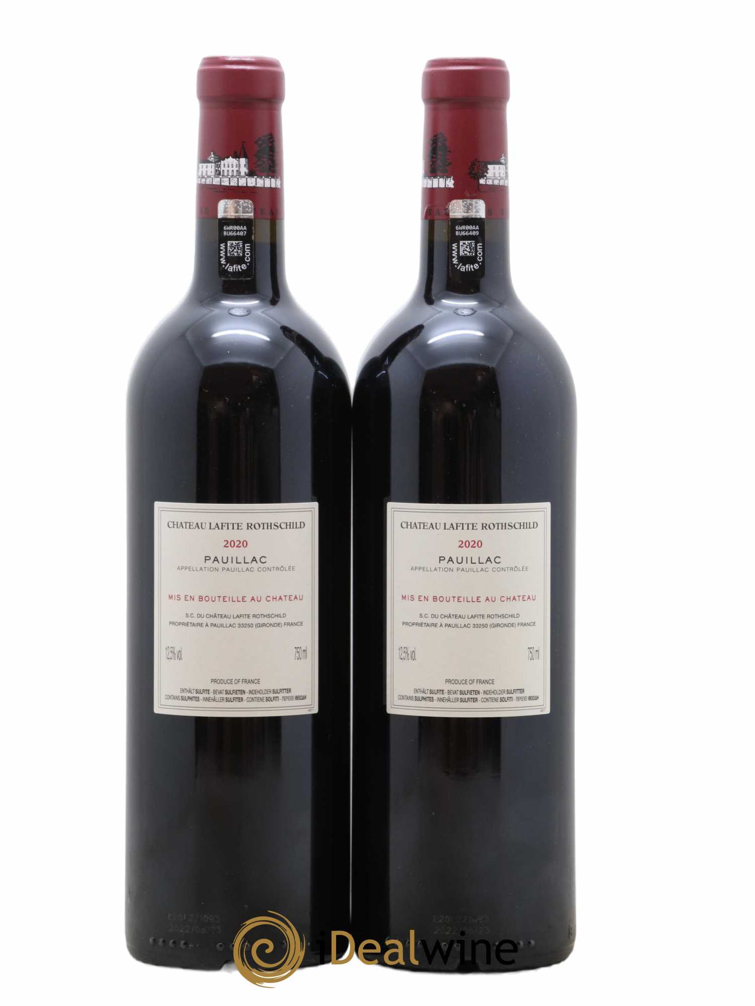 Château Lafite Rothschild 1er Grand Cru Classé 2020 - Lot de 2 bouteilles - 1