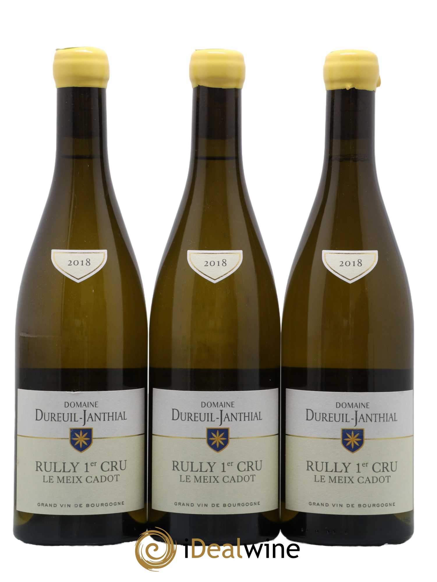 Rully 1er Cru Le Meix Cadot Vincent Dureuil-Janthial 2018 - Lot de 3 bouteilles - 0