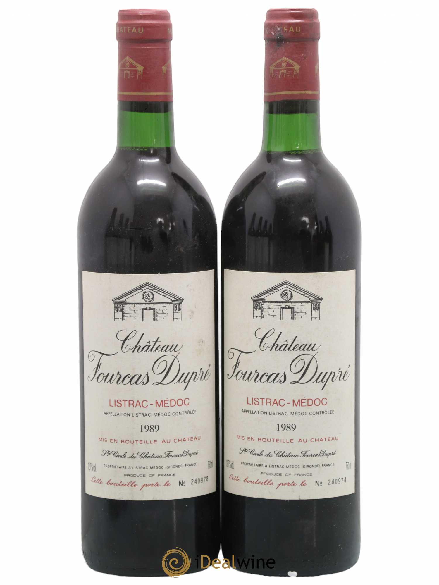 Château Fourcas Dupré (sans prix de réserve) 1989 - Lot de 2 bouteilles - 0