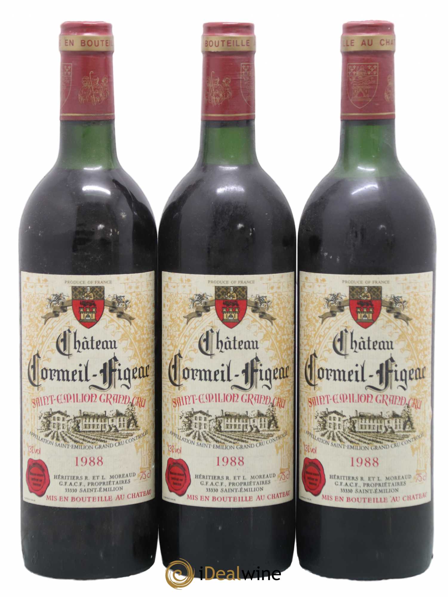 Château Cormeil Figeac 1988 - Lot de 3 bouteilles - 0