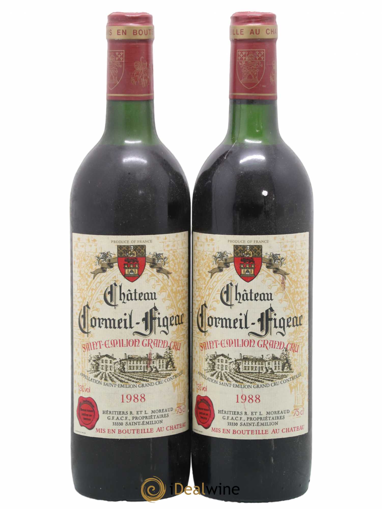 Château Cormeil Figeac 1988 - Lot de 2 bouteilles - 0