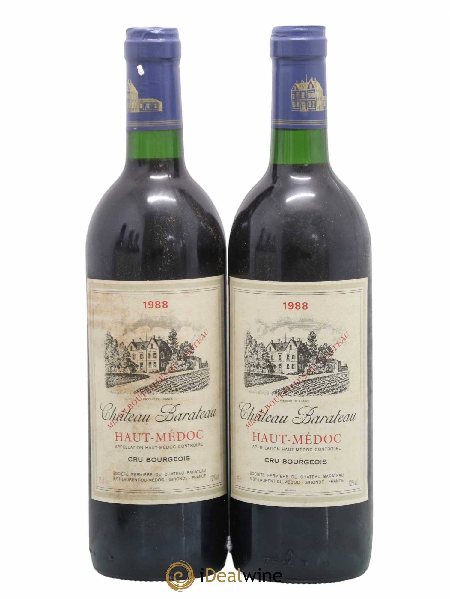 Haut Médoc Château Barateau (sans prix de réserve) 1988 - Posten von 2 Flaschen - 0