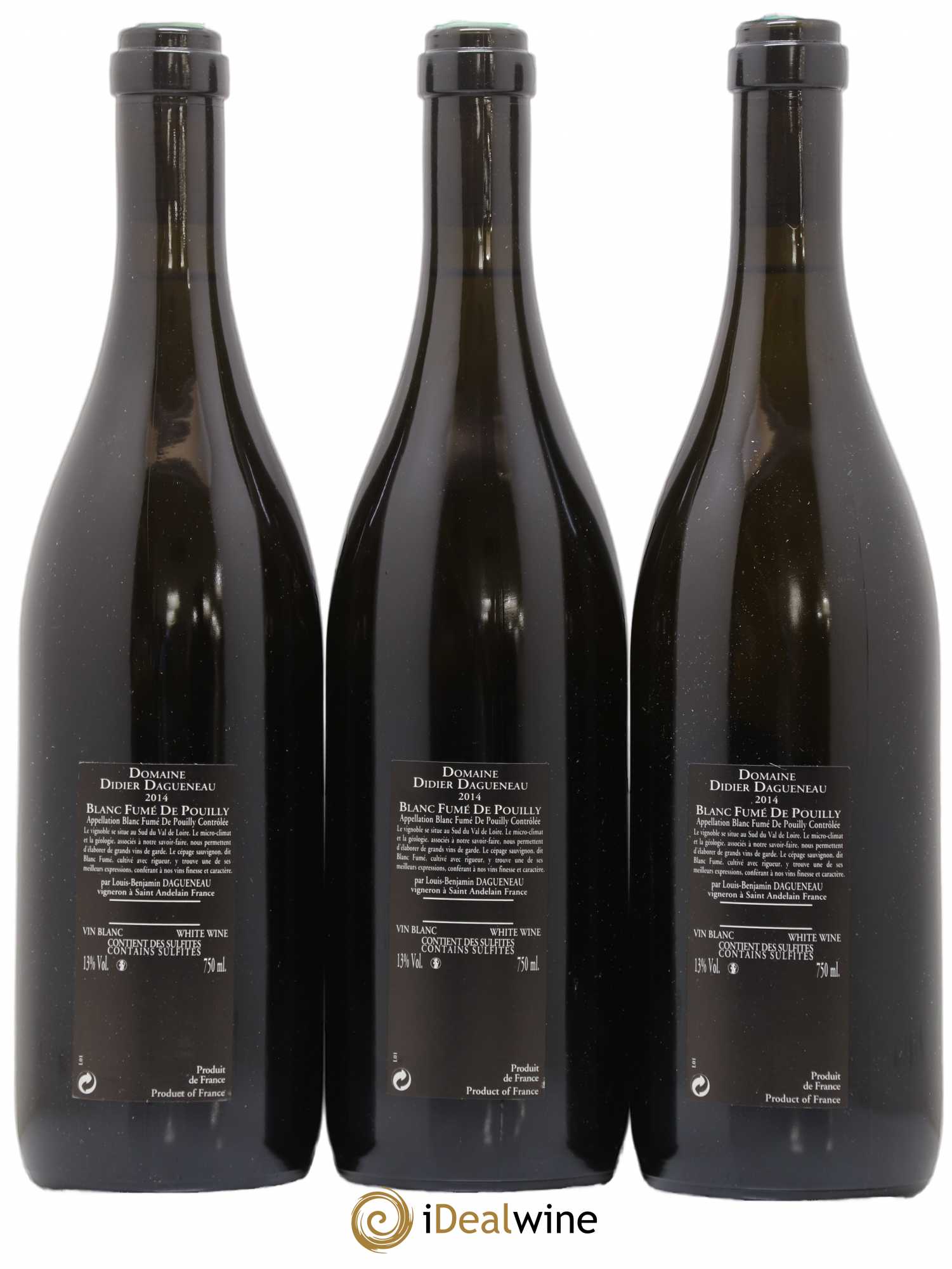 Vin de France (anciennement Pouilly-Fumé) Silex Dagueneau (Domaine Didier - Louis-Benjamin) 2014 - Lot de 3 bouteilles - 1