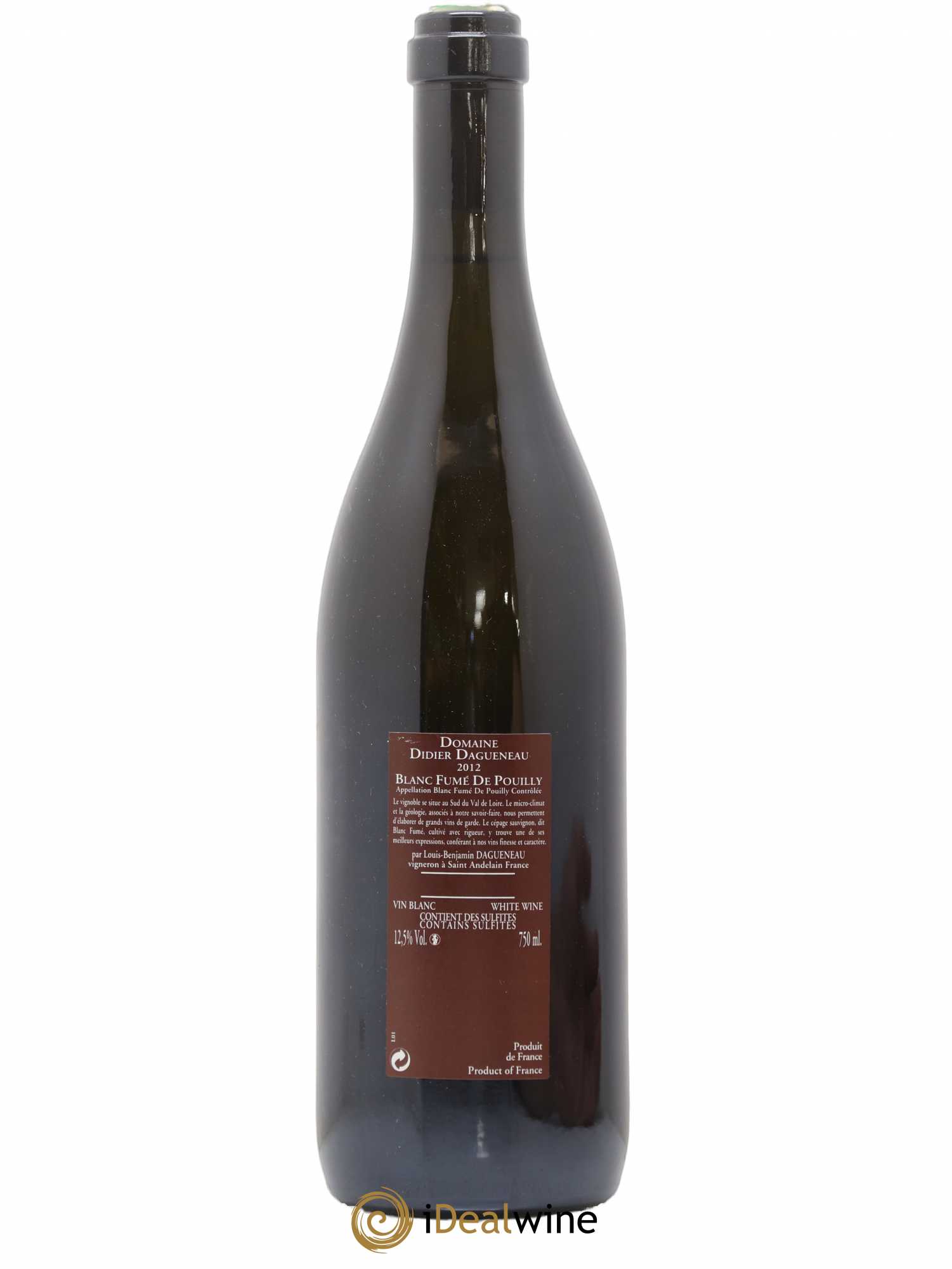 Vin de France (anciennement Pouilly-Fumé) Pur Sang Dagueneau (Domaine Didier - Louis-Benjamin) 2012 - Lot de 1 bouteille - 1