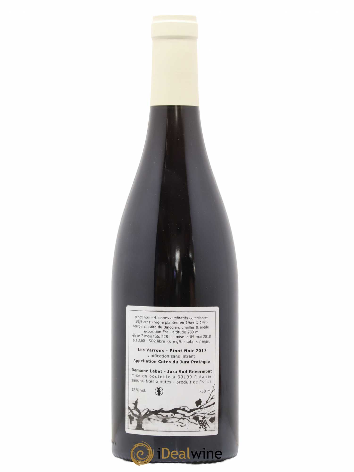Côtes du Jura Pinot Noir Les Varrons Sélection Massale Romain - Julien - Charline Labet 2017 - Lot de 1 bouteille - 1