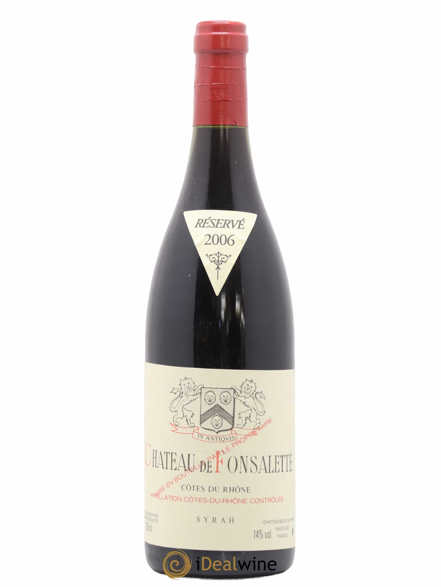 Côtes-du-Rhône Cuvée Syrah Château de Fonsalette 2006 - Lot de 1 bouteille - 0