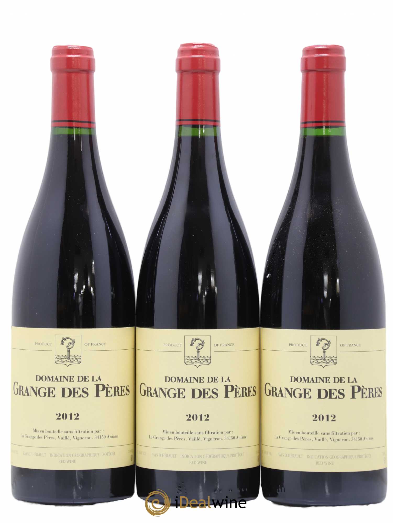 Pays d'Hérault Grange des Pères Laurent Vaillé 2012 - Lot de 3 bouteilles - 0