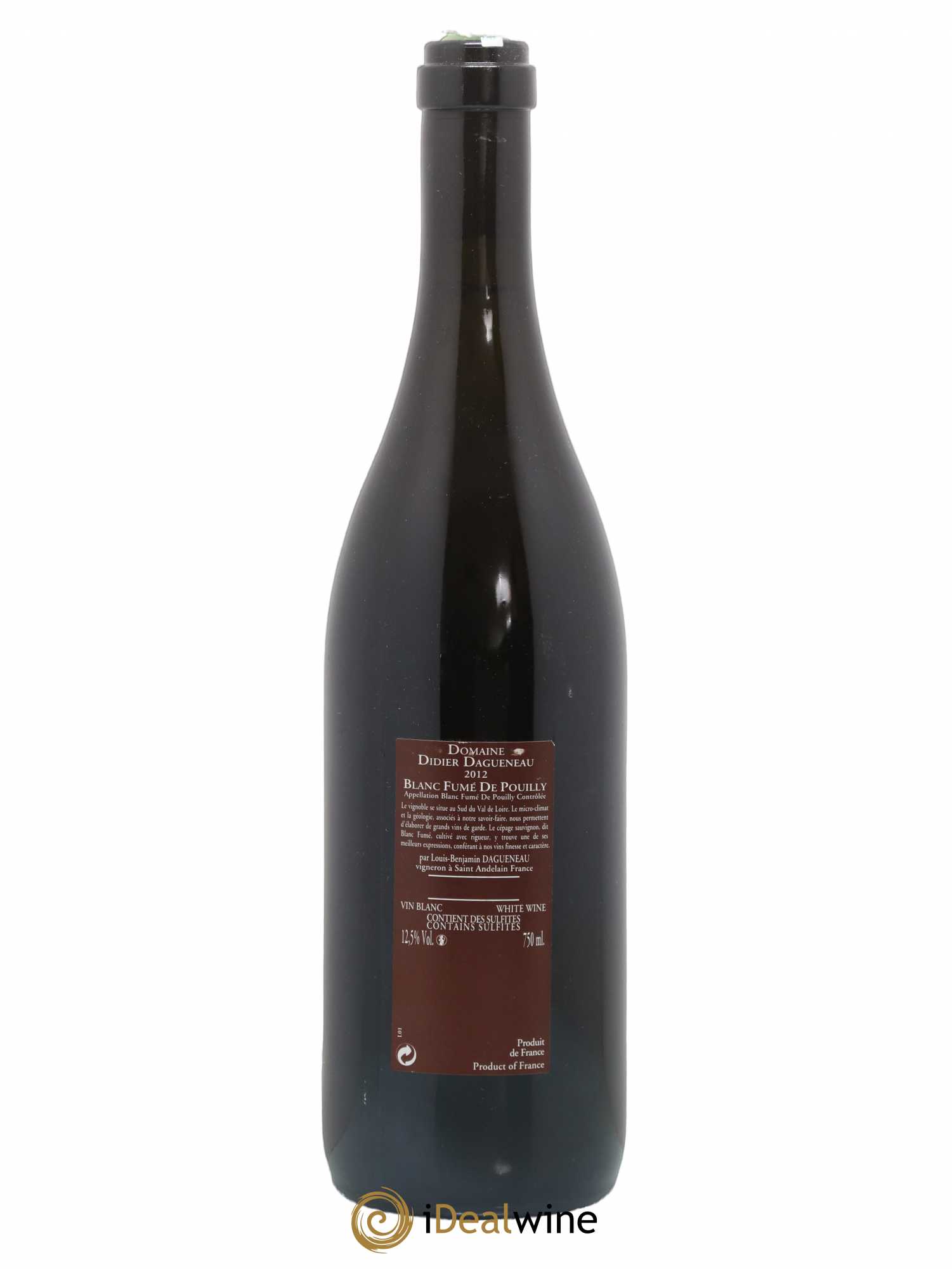 Vin de France (anciennement Pouilly-Fumé) Pur Sang Dagueneau (Domaine Didier - Louis-Benjamin) 2012 - Lot de 1 bouteille - 1