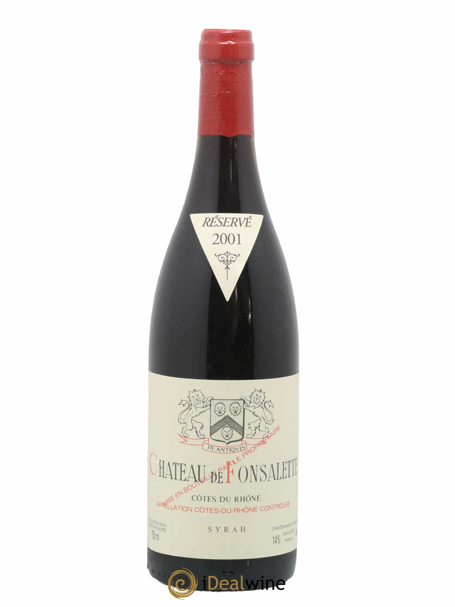 Côtes-du-Rhône Cuvée Syrah Château de Fonsalette 2001 - Lot de 1 bouteille - 0
