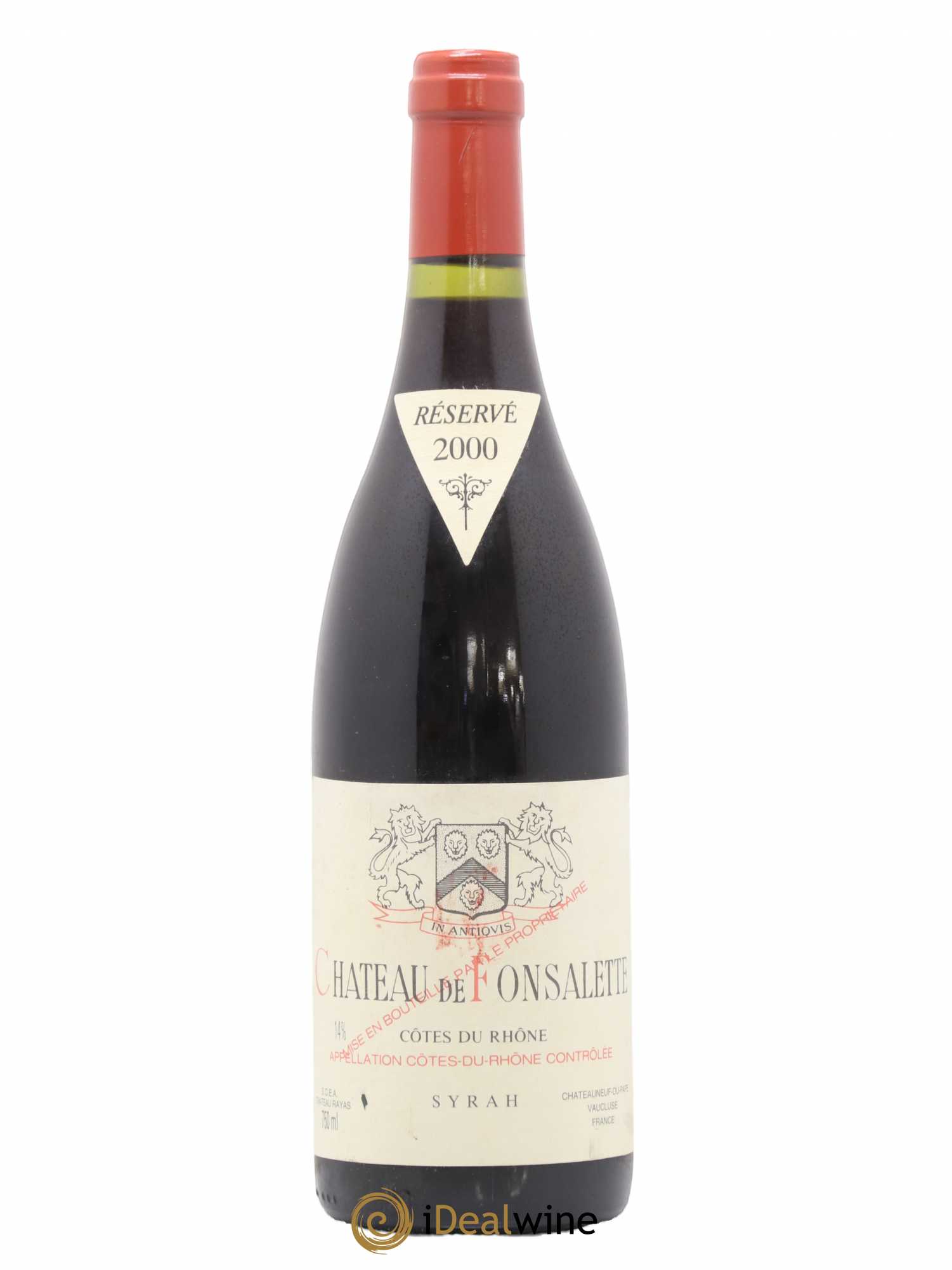 Côtes-du-Rhône Cuvée Syrah Château de Fonsalette 2000 - Lot de 1 bouteille - 0