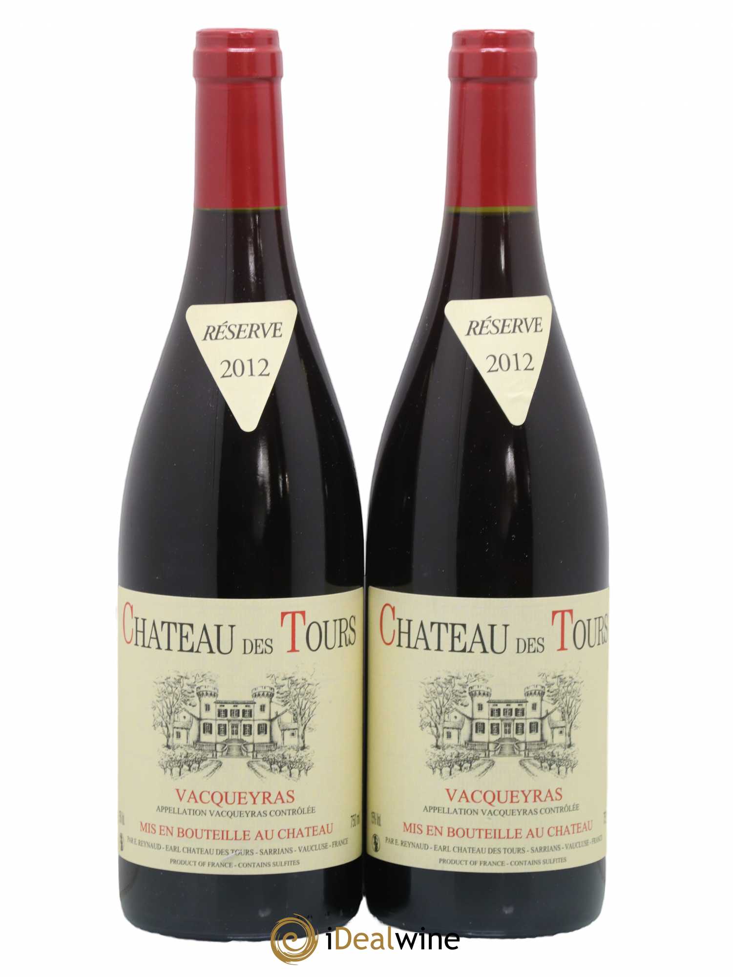 Vacqueyras Château des Tours Emmanuel Reynaud 2012 - Lot de 2 bouteilles - 0