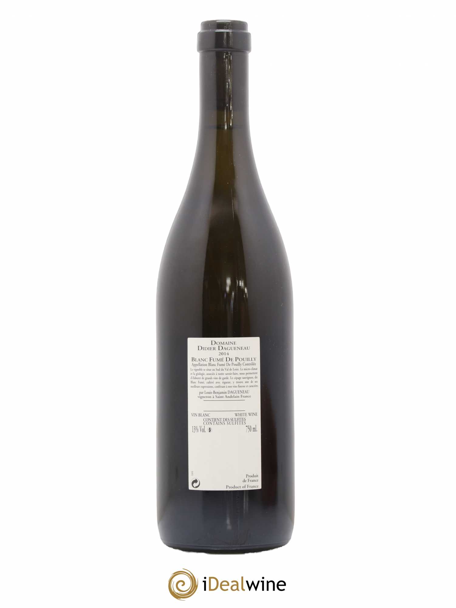 Vin de France (anciennement Pouilly-Fumé) Buisson Renard Dagueneau (Domaine Didier - Louis-Benjamin) 2014 - Lot de 1 bouteille - 1