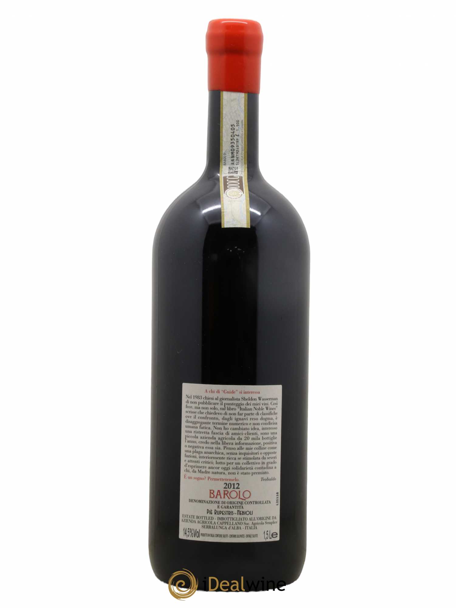 Barolo DOCG Pie Rupestris Cappellano 2012 - Posten von 1 Magnum - 2