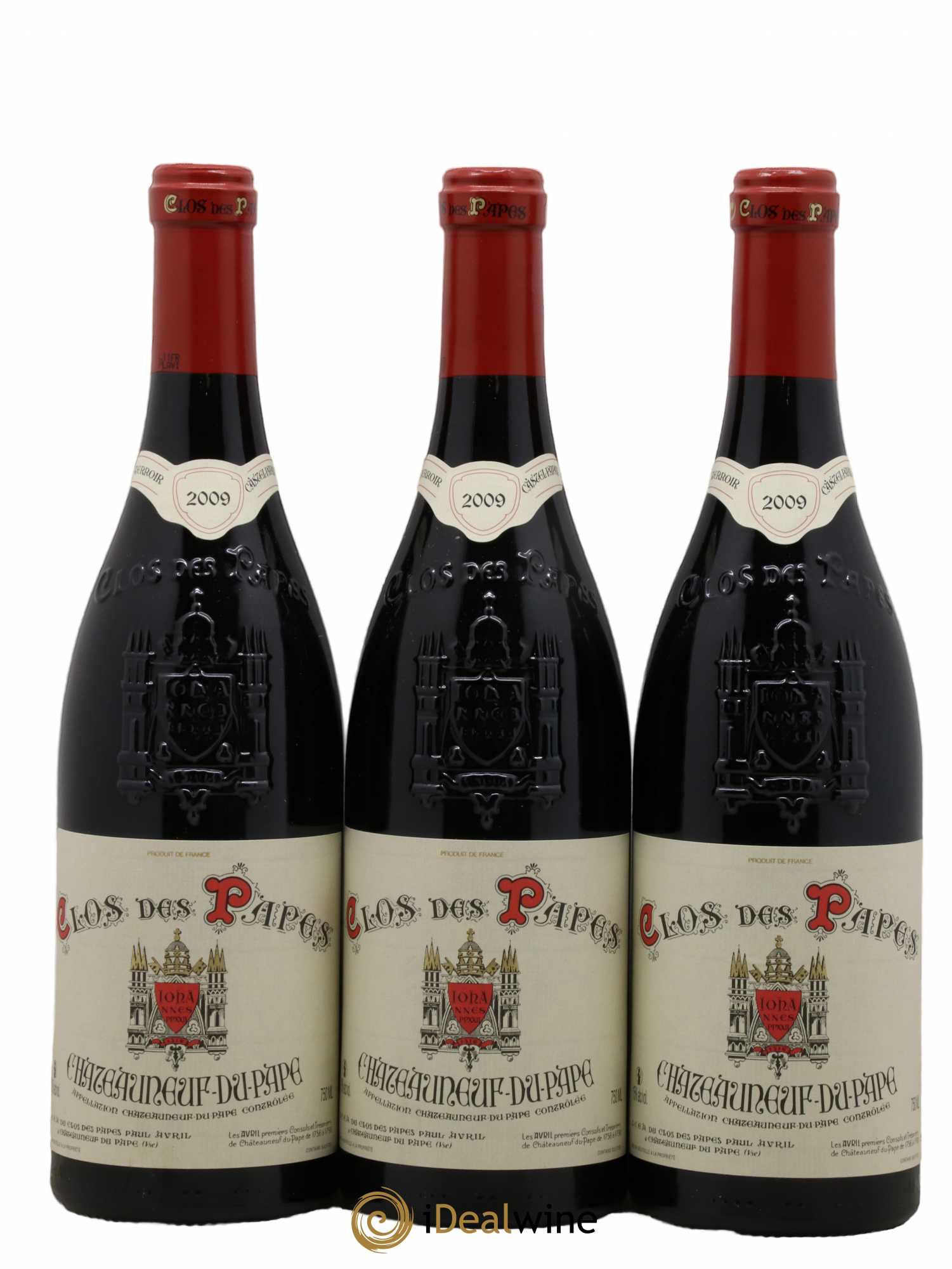 Châteauneuf-du-Pape Clos des Papes - Paul Avril 2009 - Lot de 3 bouteilles - 0