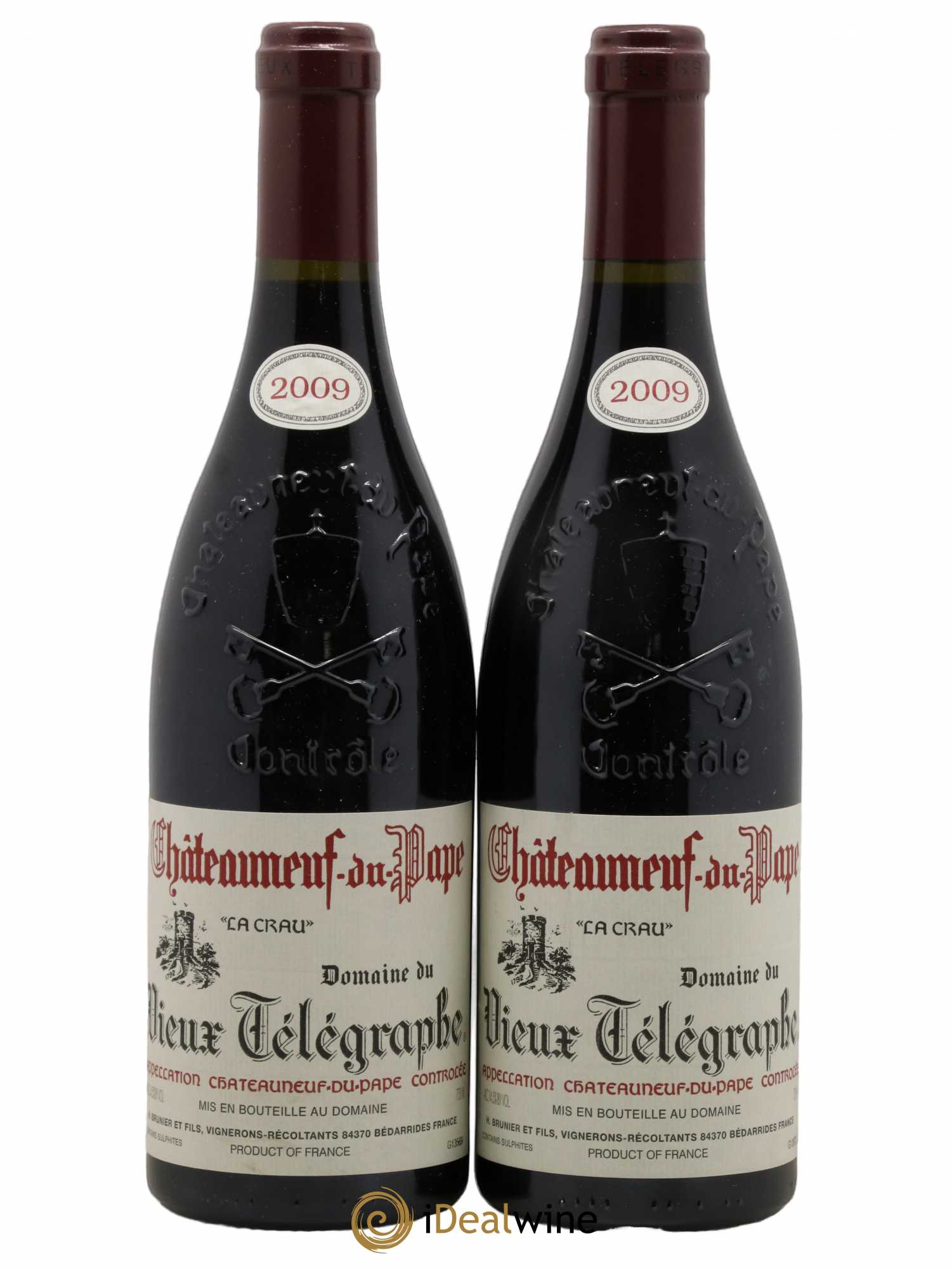 Châteauneuf-du-Pape Vieux Télégraphe (Domaine du) Vignobles Brunier 2009 - Lot de 2 bouteilles - 0