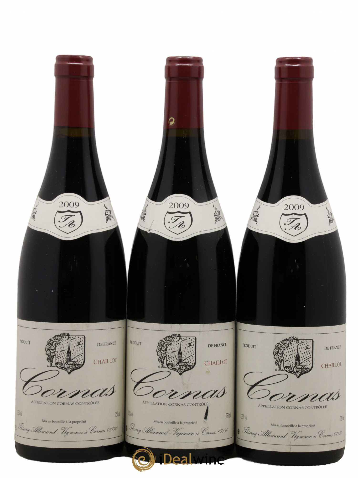 Cornas Chaillot Thierry Allemand 2009 - Lot de 3 bouteilles - 0