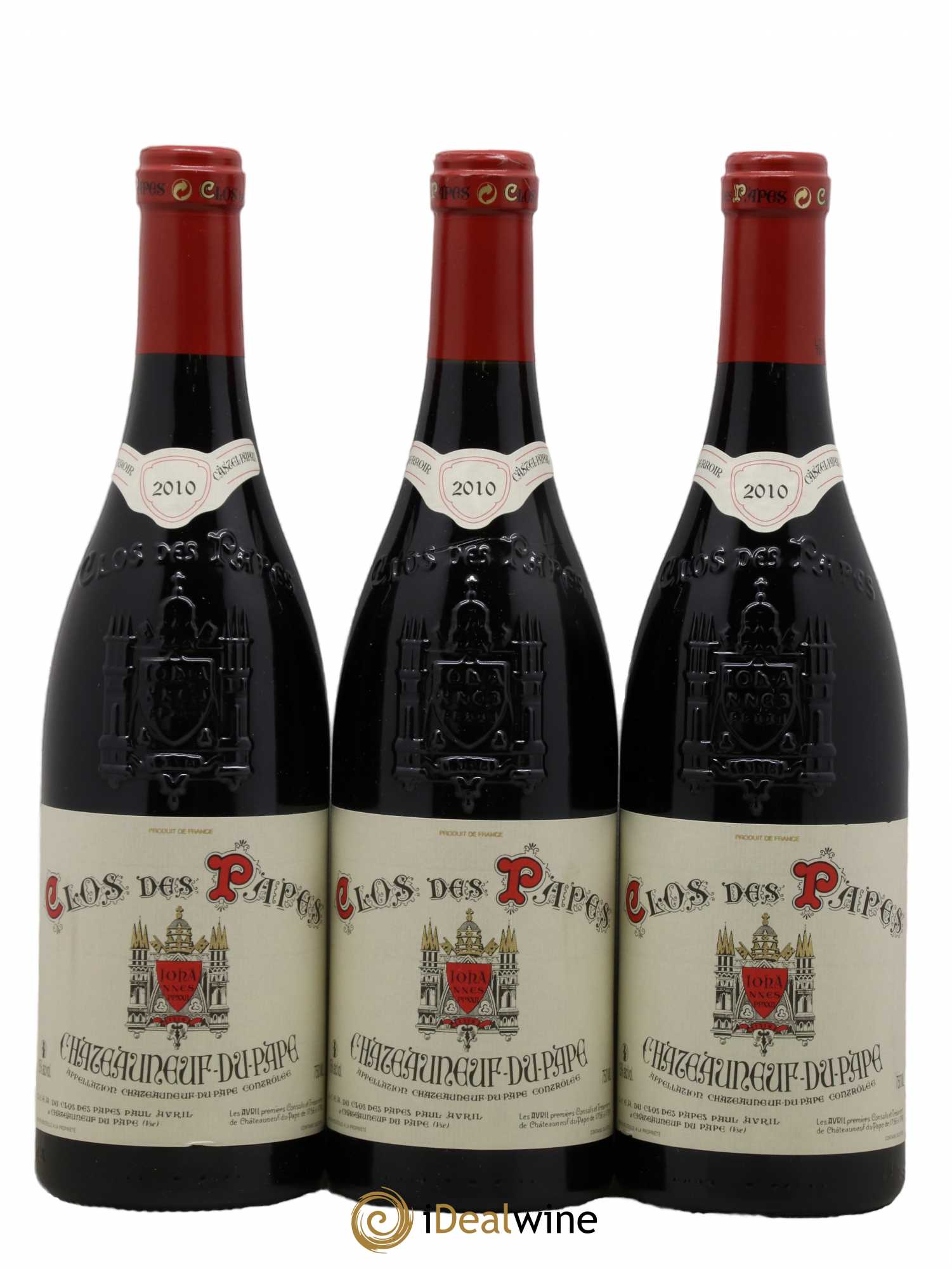 Châteauneuf-du-Pape Clos des Papes - Paul Avril 2010 - Lot de 3 bouteilles - 0