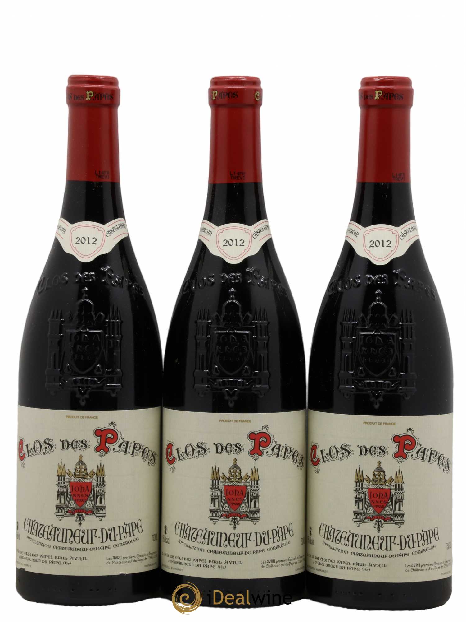Châteauneuf-du-Pape Clos des Papes - Paul Avril 2012 - Lot de 3 bouteilles - 0