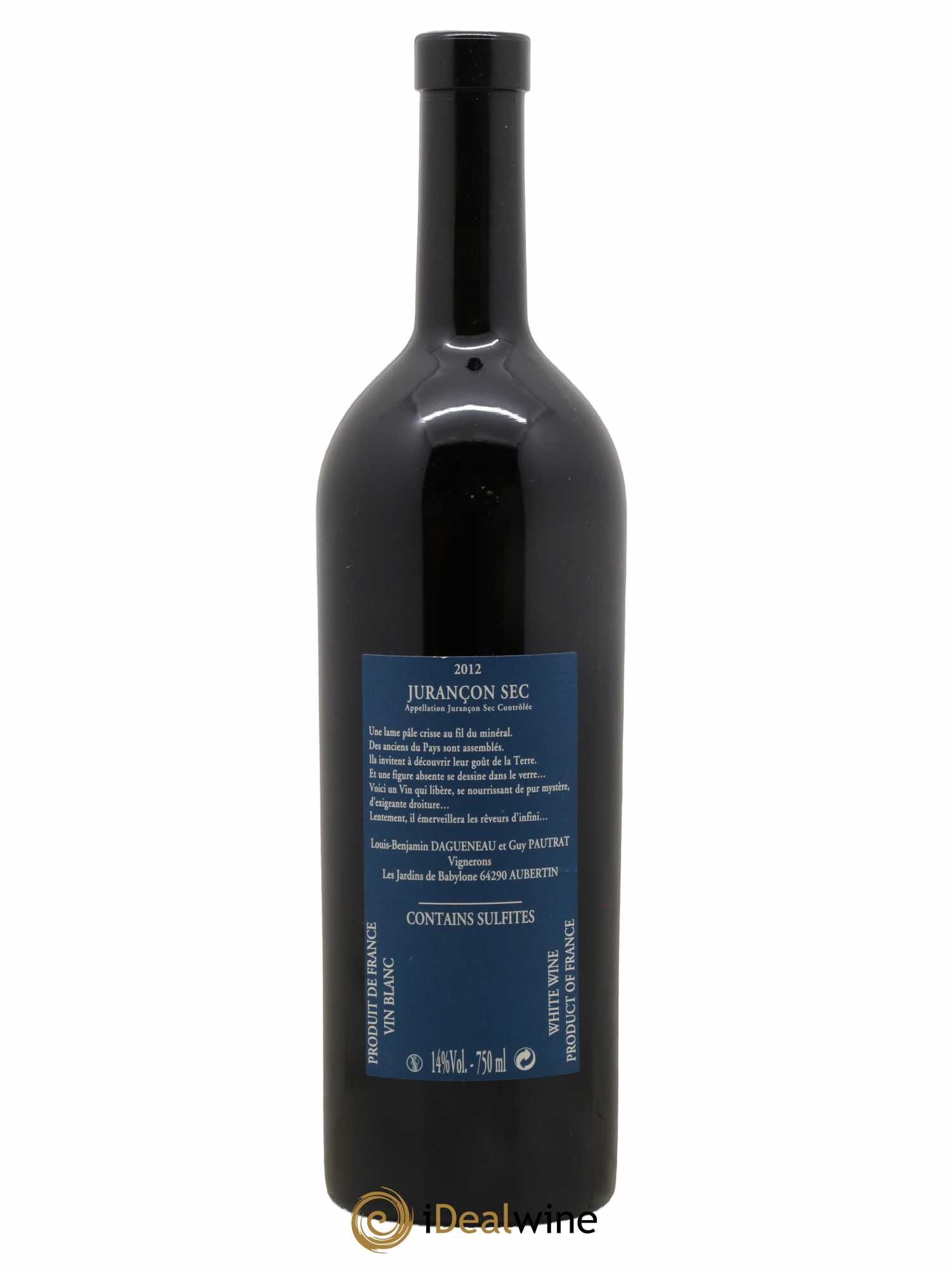 Vin de France(anciennement Jurançon) Les Jardins de Babylone Sec Didier Dagueneau 2012 - Lot de 1 bouteille - 1