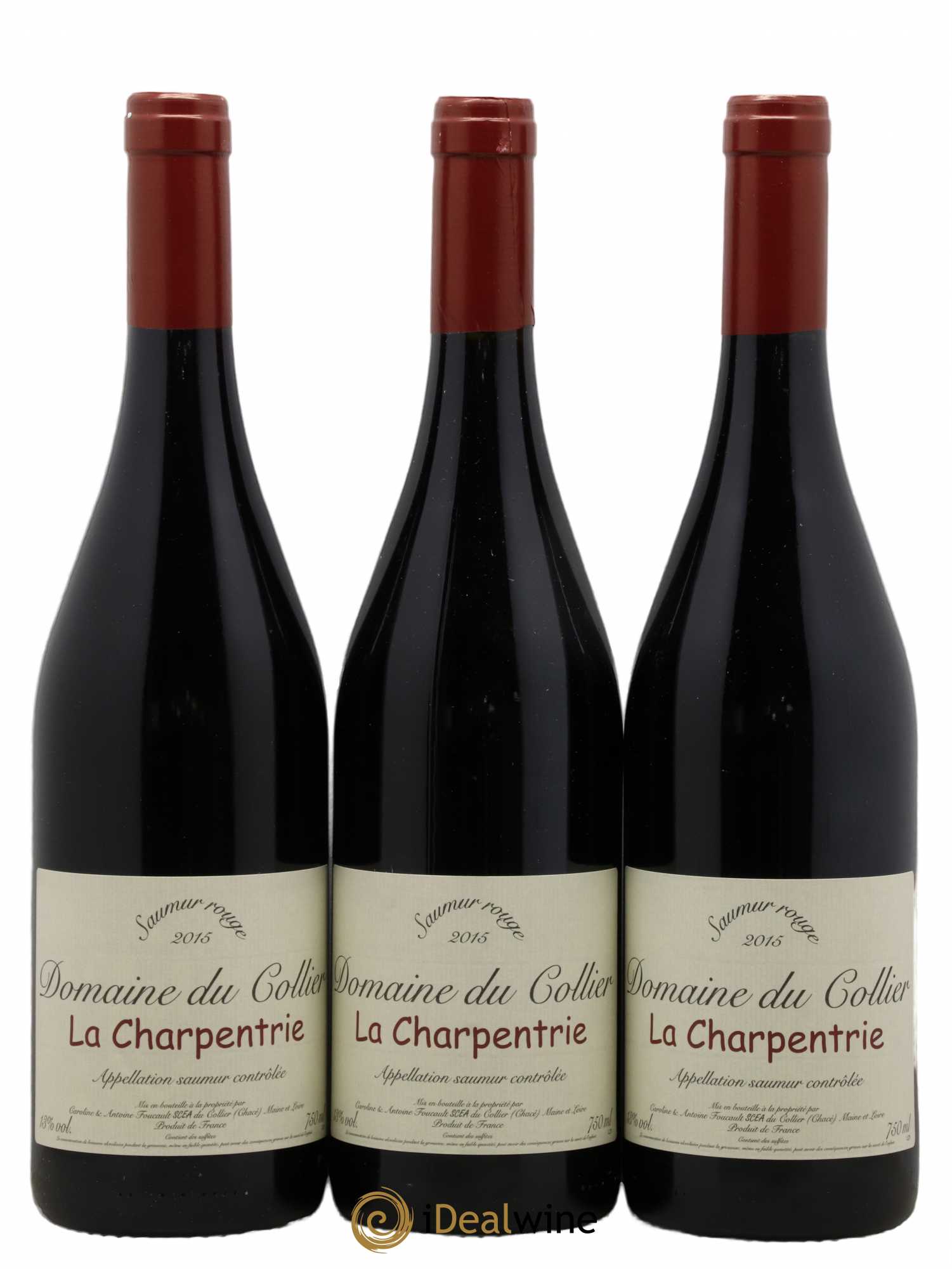 Saumur La Charpentrie Domaine du Collier 2015 - Lot de 3 bouteilles - 0