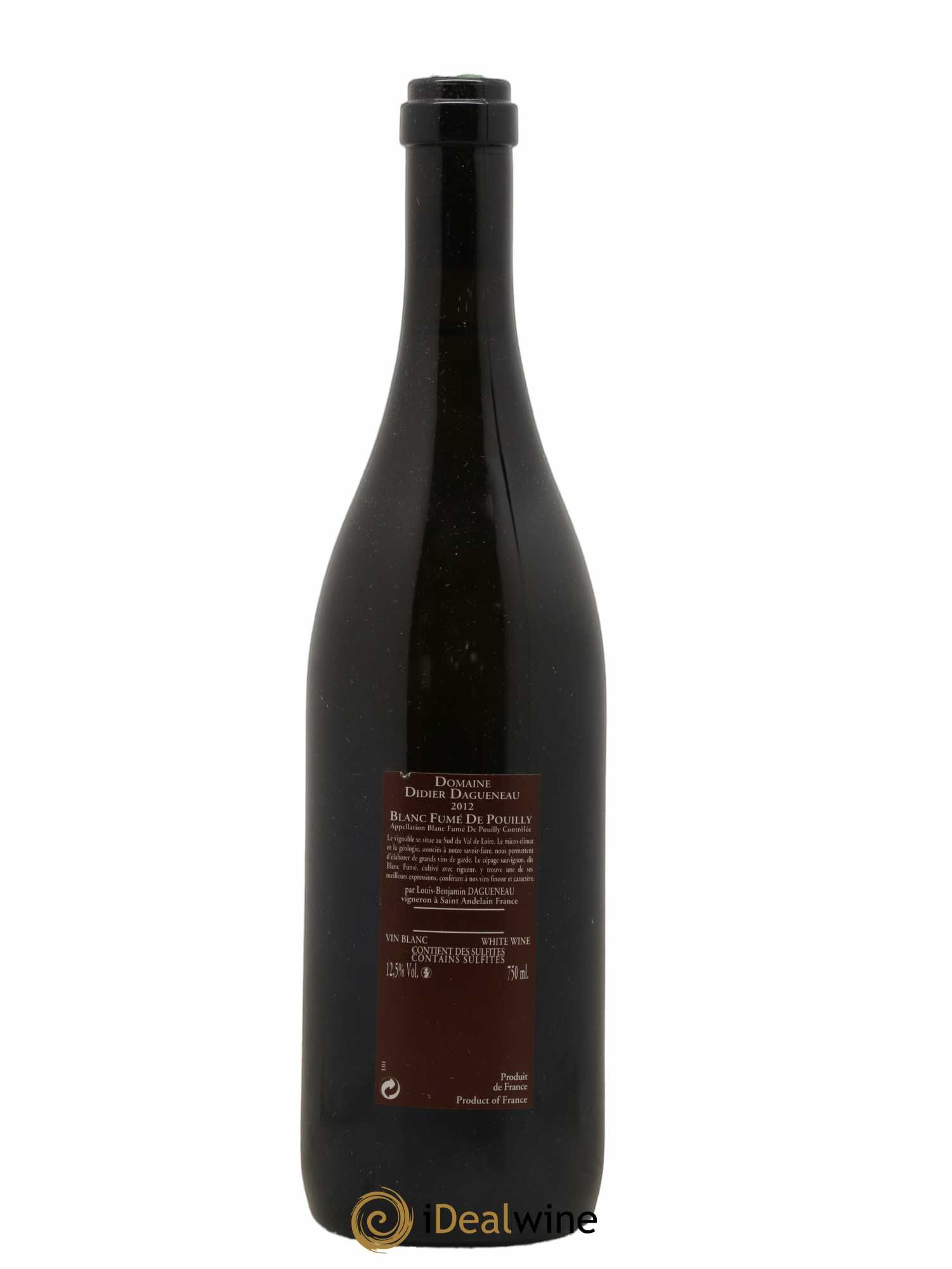 Vin de France (anciennement Pouilly-Fumé) Pur Sang Dagueneau (Domaine Didier - Louis-Benjamin) 2012 - Lot de 1 bouteille - 1