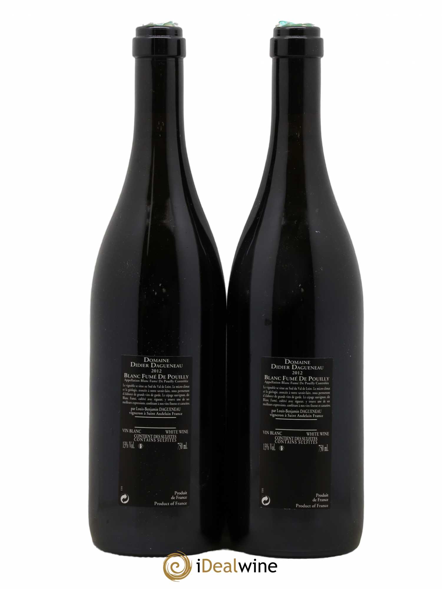 Vin de France (anciennement Pouilly-Fumé) Silex Dagueneau (Domaine Didier - Louis-Benjamin) 2012 - Lot de 2 bouteilles - 1