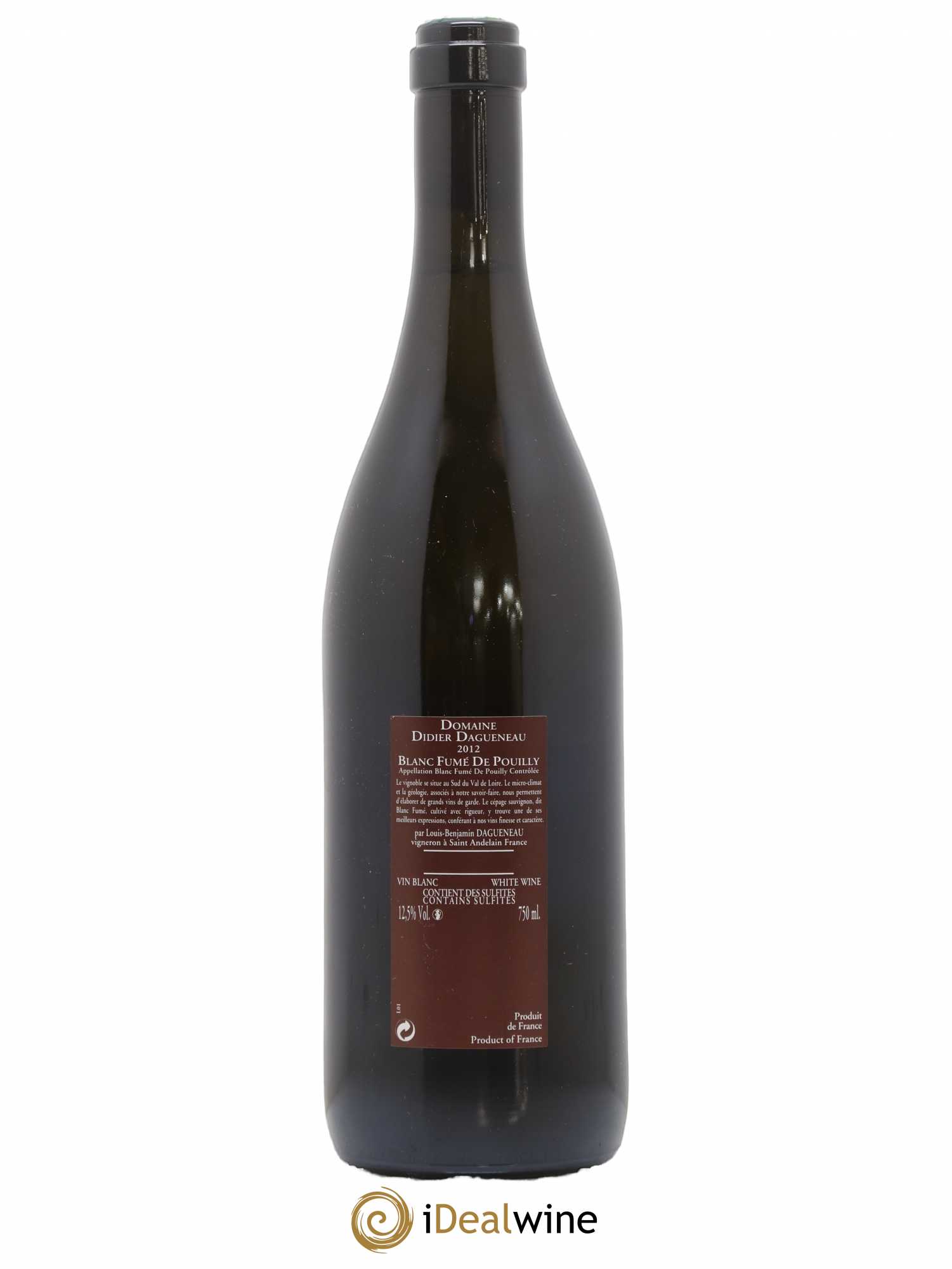 Vin de France (anciennement Pouilly-Fumé) Pur Sang Dagueneau (Domaine Didier - Louis-Benjamin) 2012 - Lot de 1 bouteille - 1